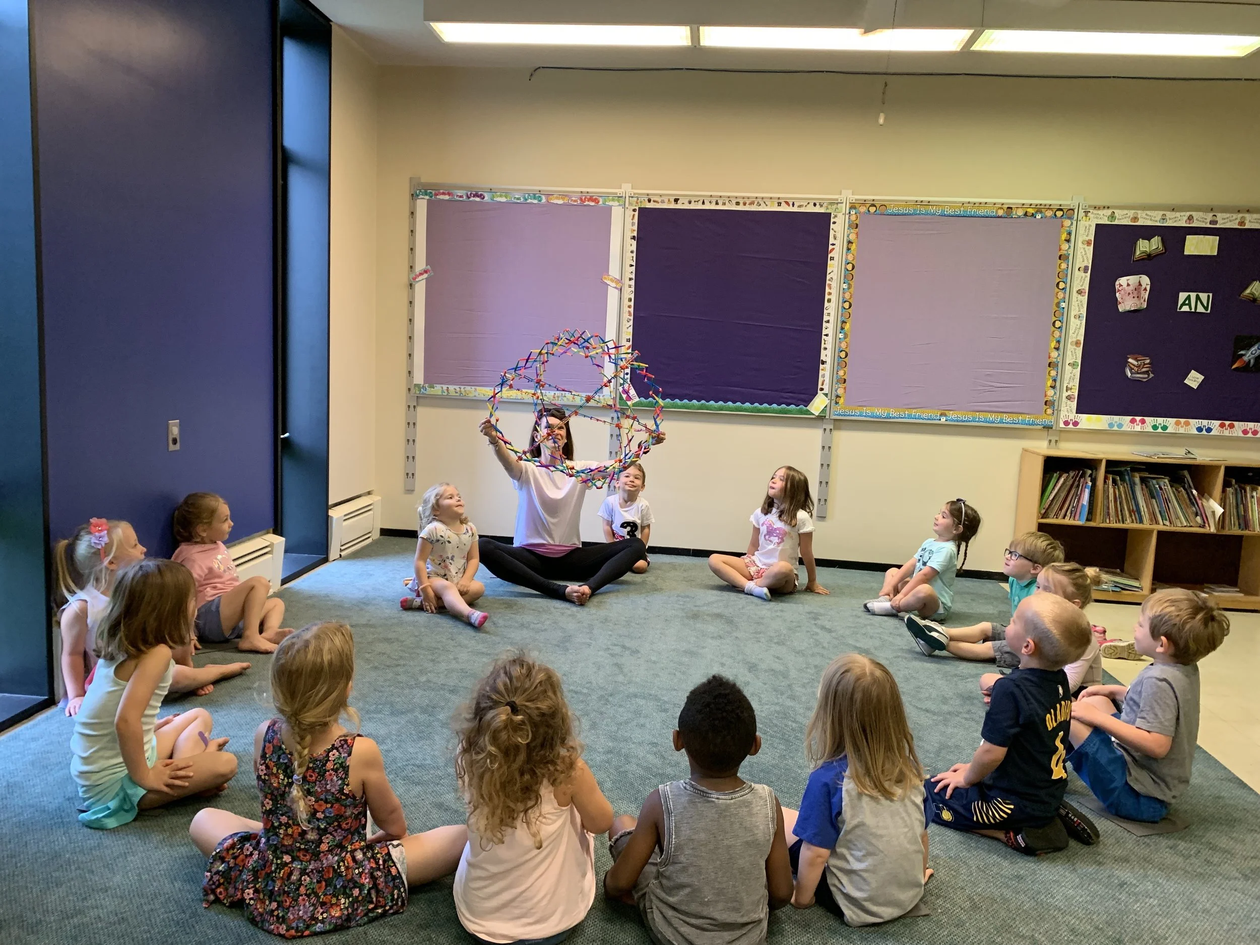 Butterfly Kids Yoga at preschool / childcare last week. Breathing in big, breathing out long!