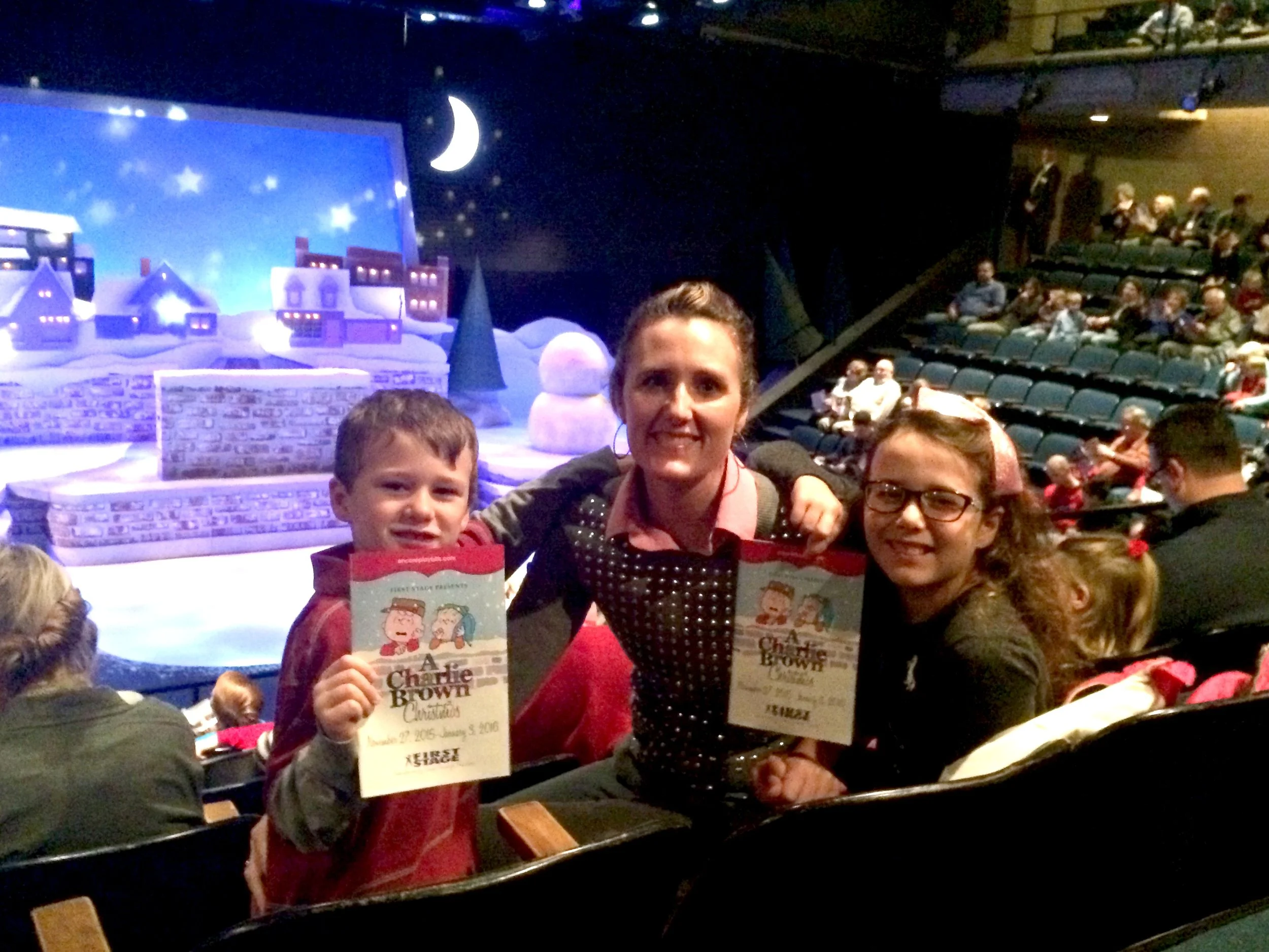 Taking in a local holiday show at First Stage Children’s Theater .
