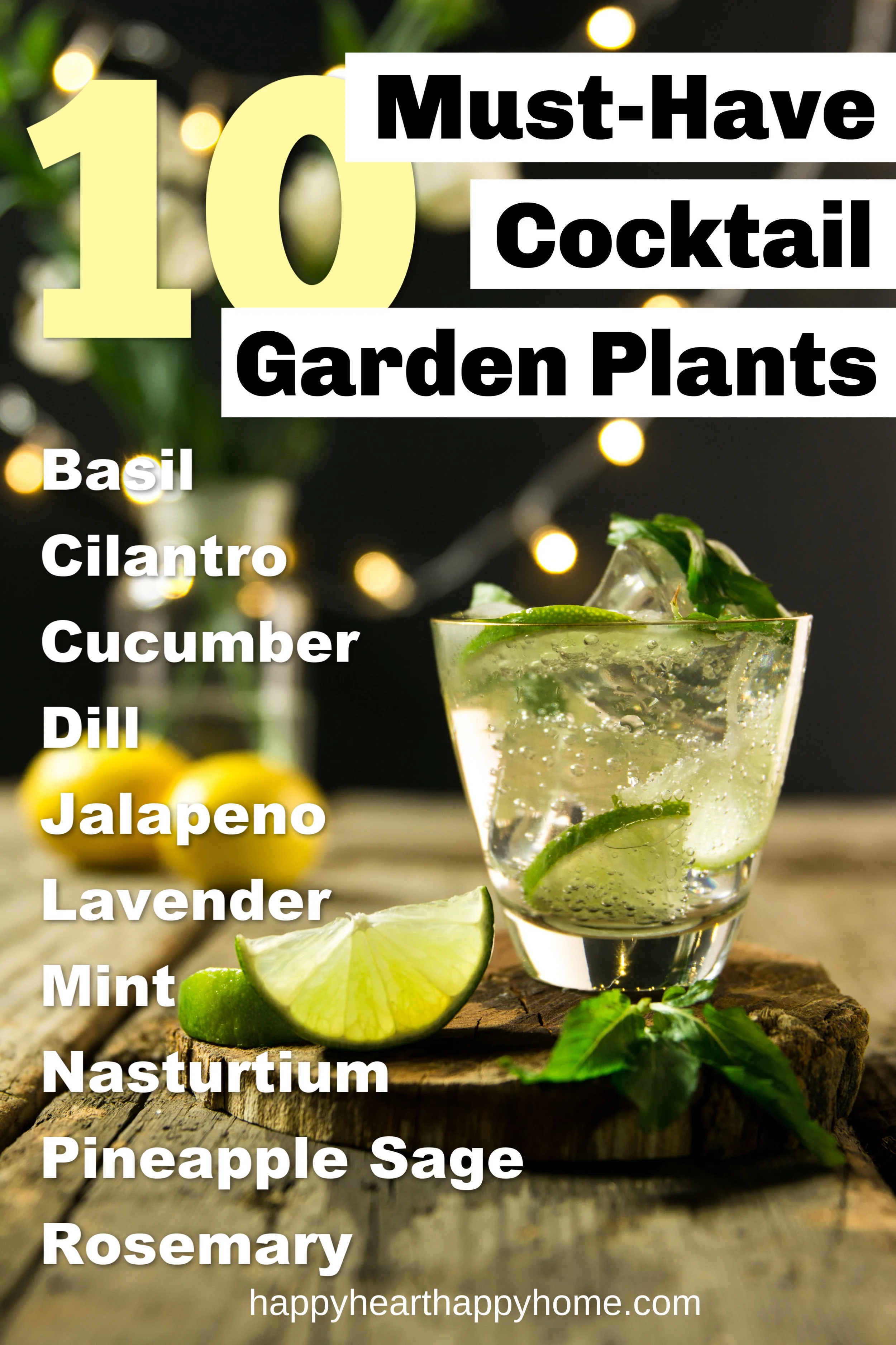 Host a happy hour in your own backyard. From garden to glass, these good-time tips will get you feeling tipsy. From infusing liquors to garnishing with flair, there are so many ways freshen up your favorite drink with something good you grew yourself. Here’s how to cultivate a cocktail garden that will have you saying, “Cheers!” >> www.happyhearthappyhome.com/blog/how-to-grow-a-cocktail-garden