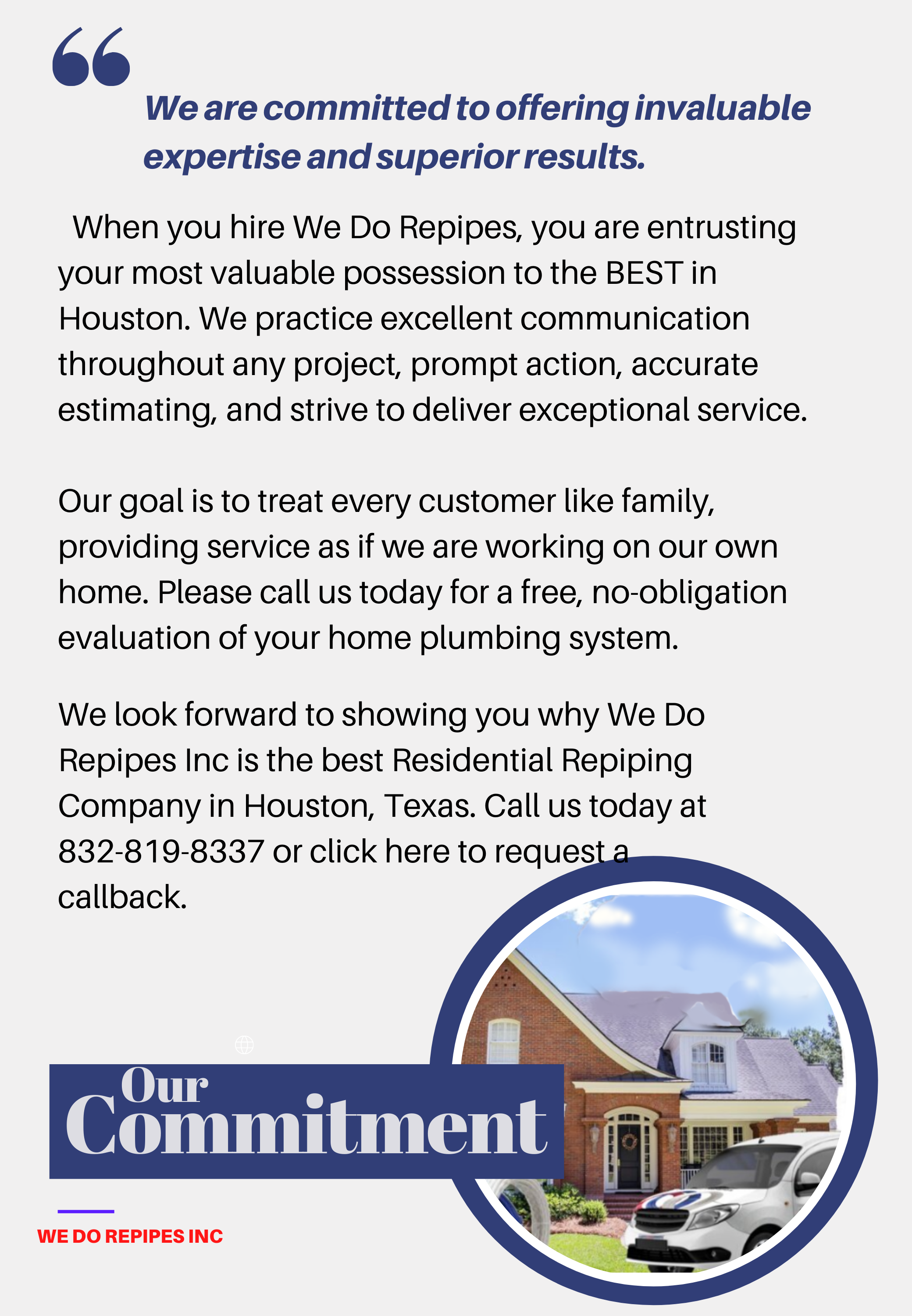 We Do Repipes Inc | Professional Houston Repipe Service