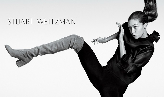 Gigi Hadid for Stuart Weitzman shot by Mario Testino