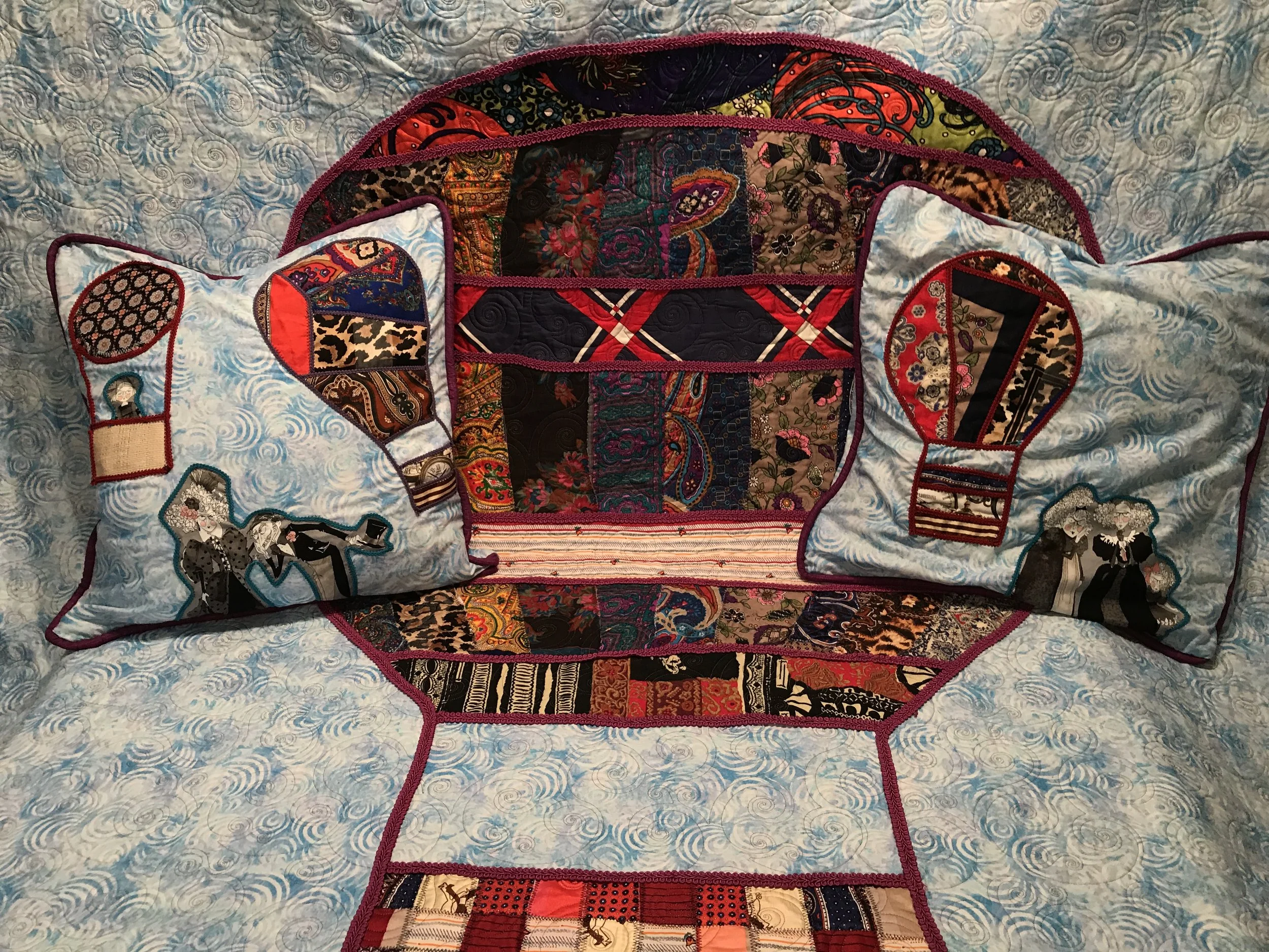  King Size Quilt made from treasured scarves. 