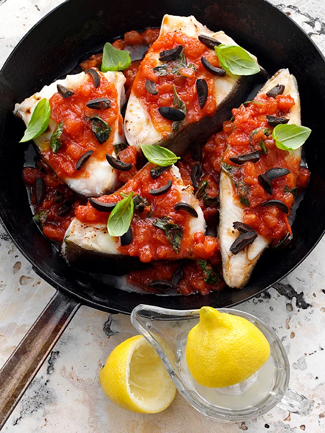 Wild halibut steak Provencal