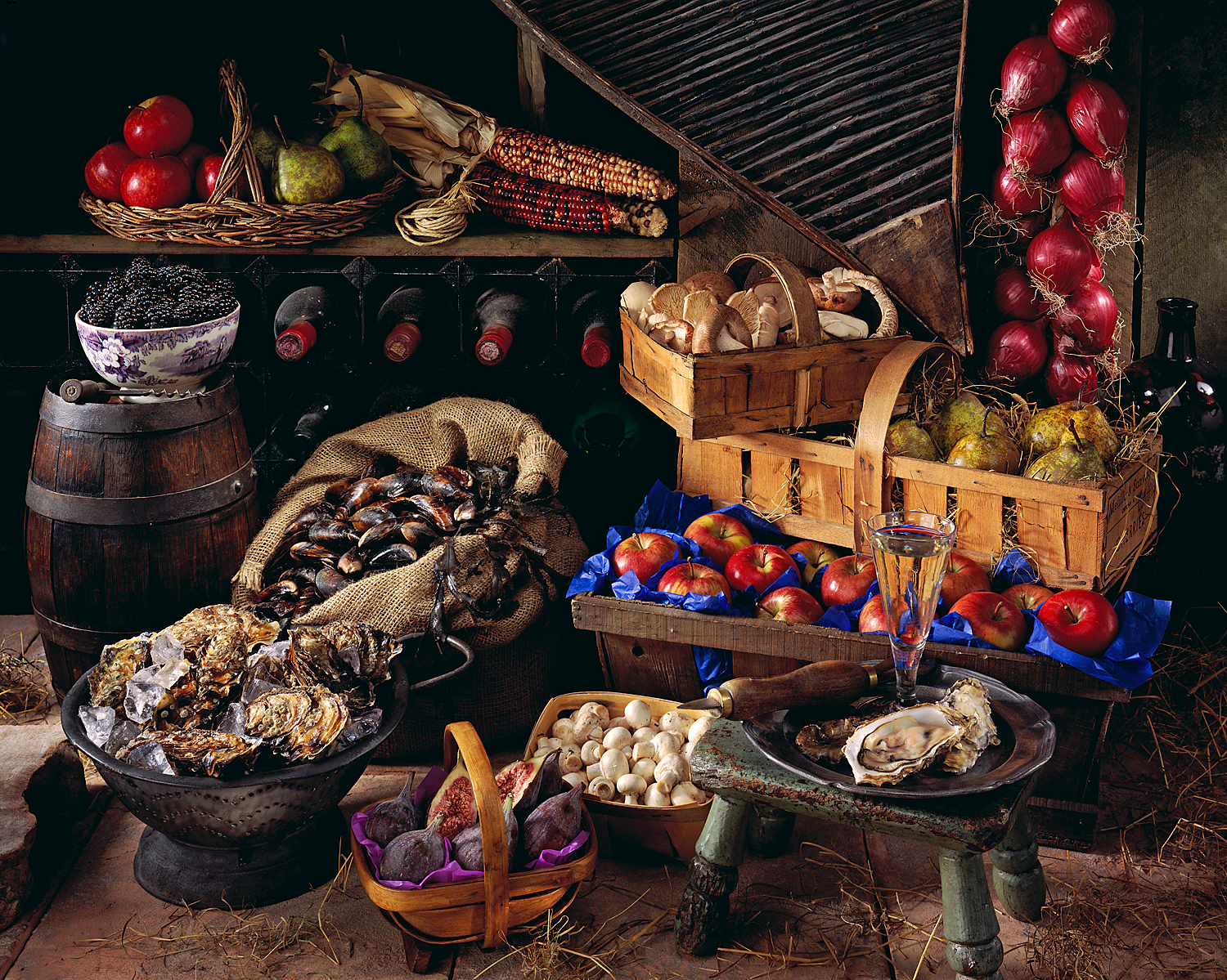 Autumn produce in storeroom