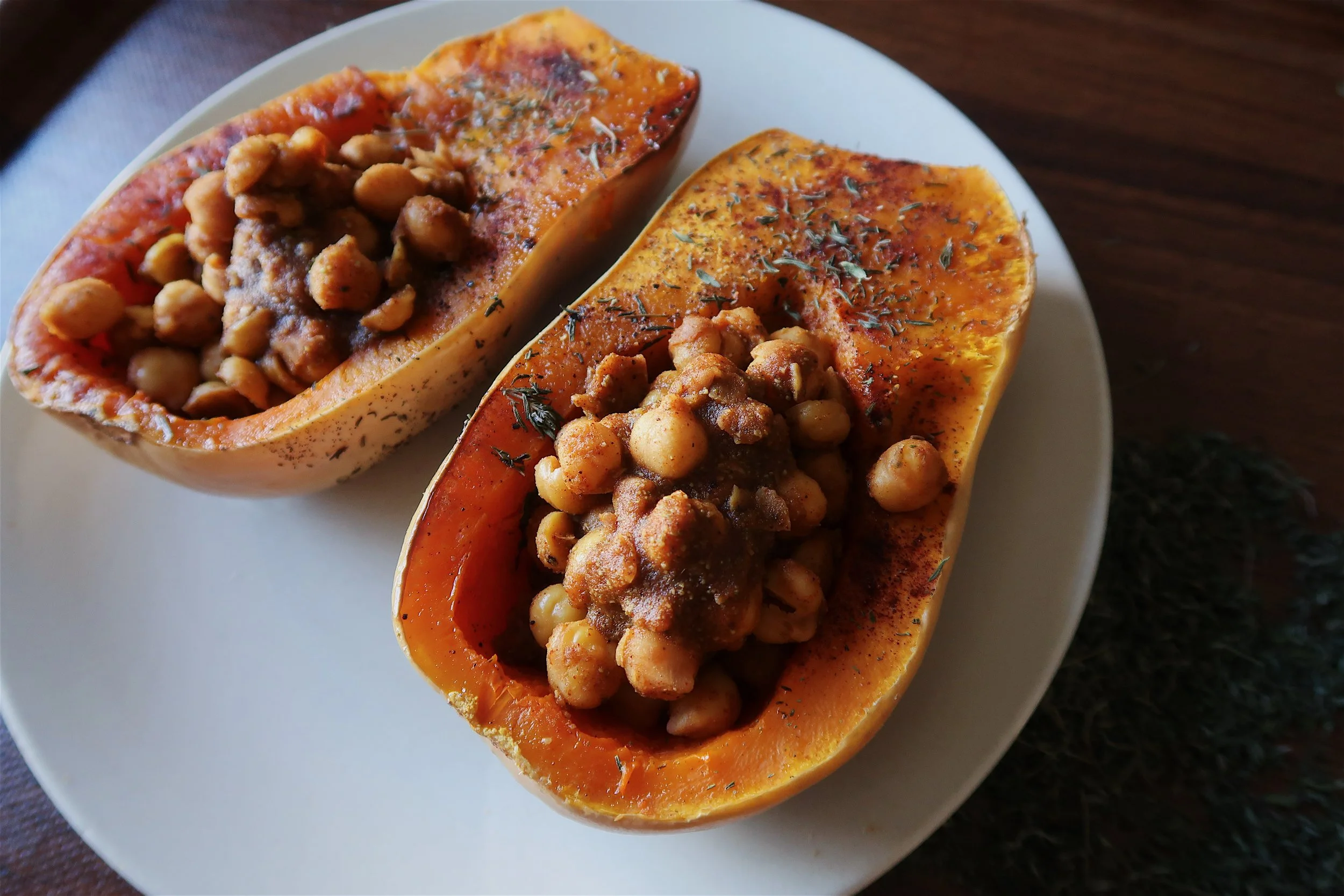Chickpea Butternut Squash Boats
