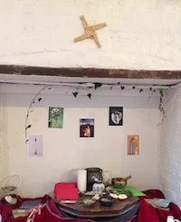 Imboc alter with St Brigid's cross overhead