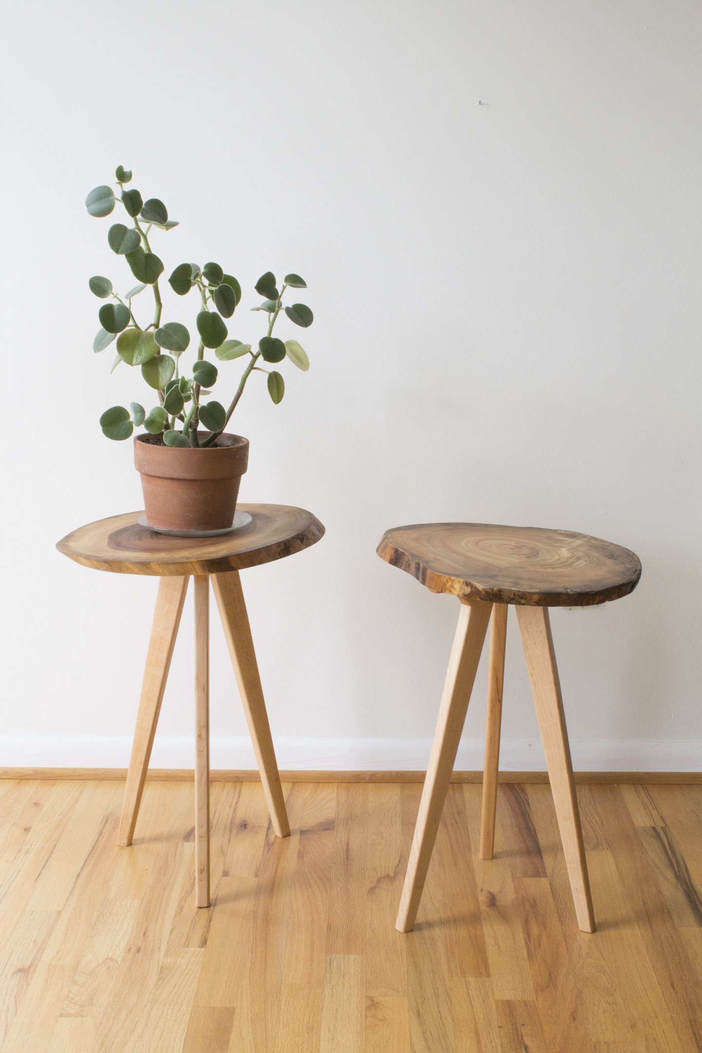 Custom live edge side tables