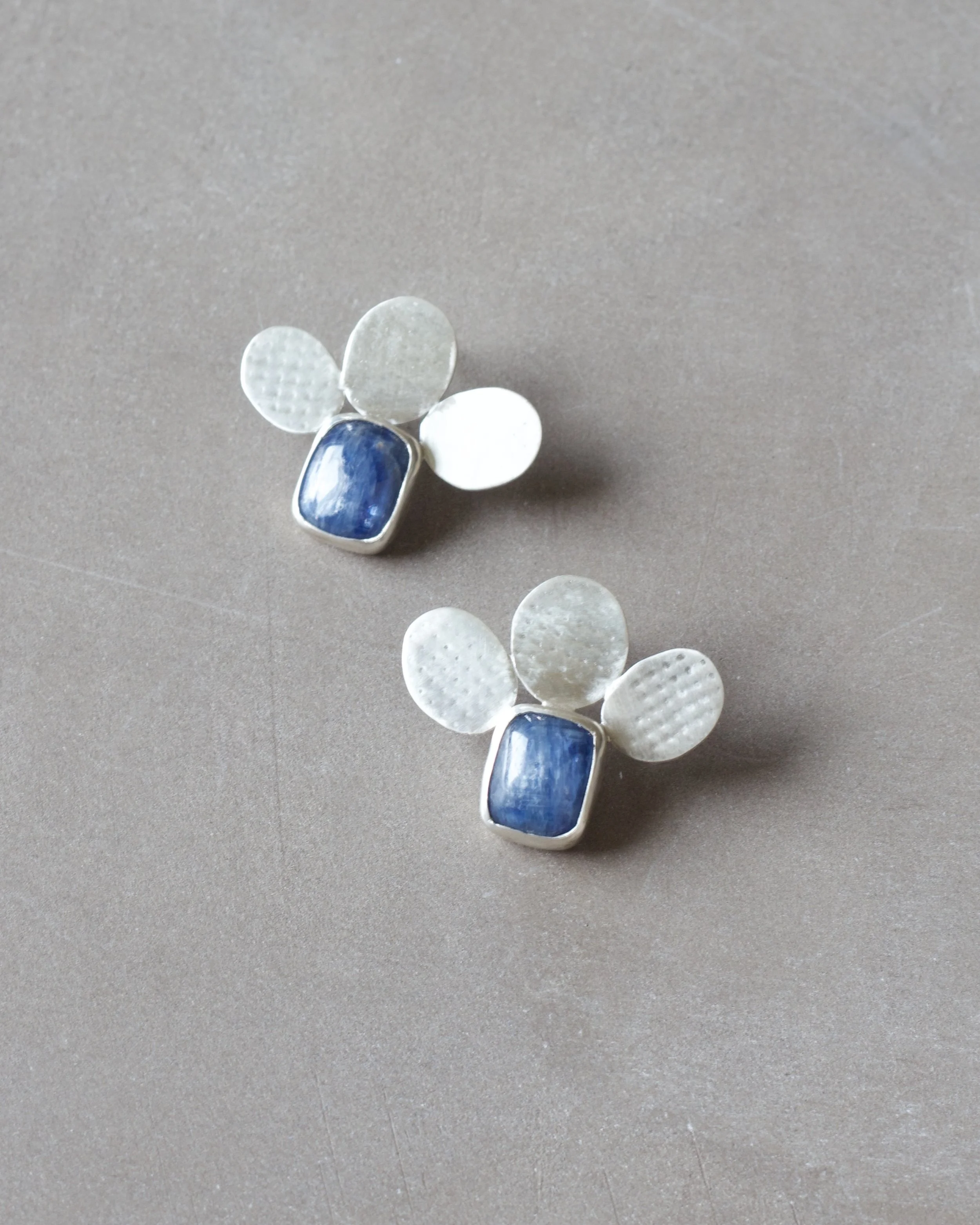 Kyanite Folk Flower Studs - 1.jpeg