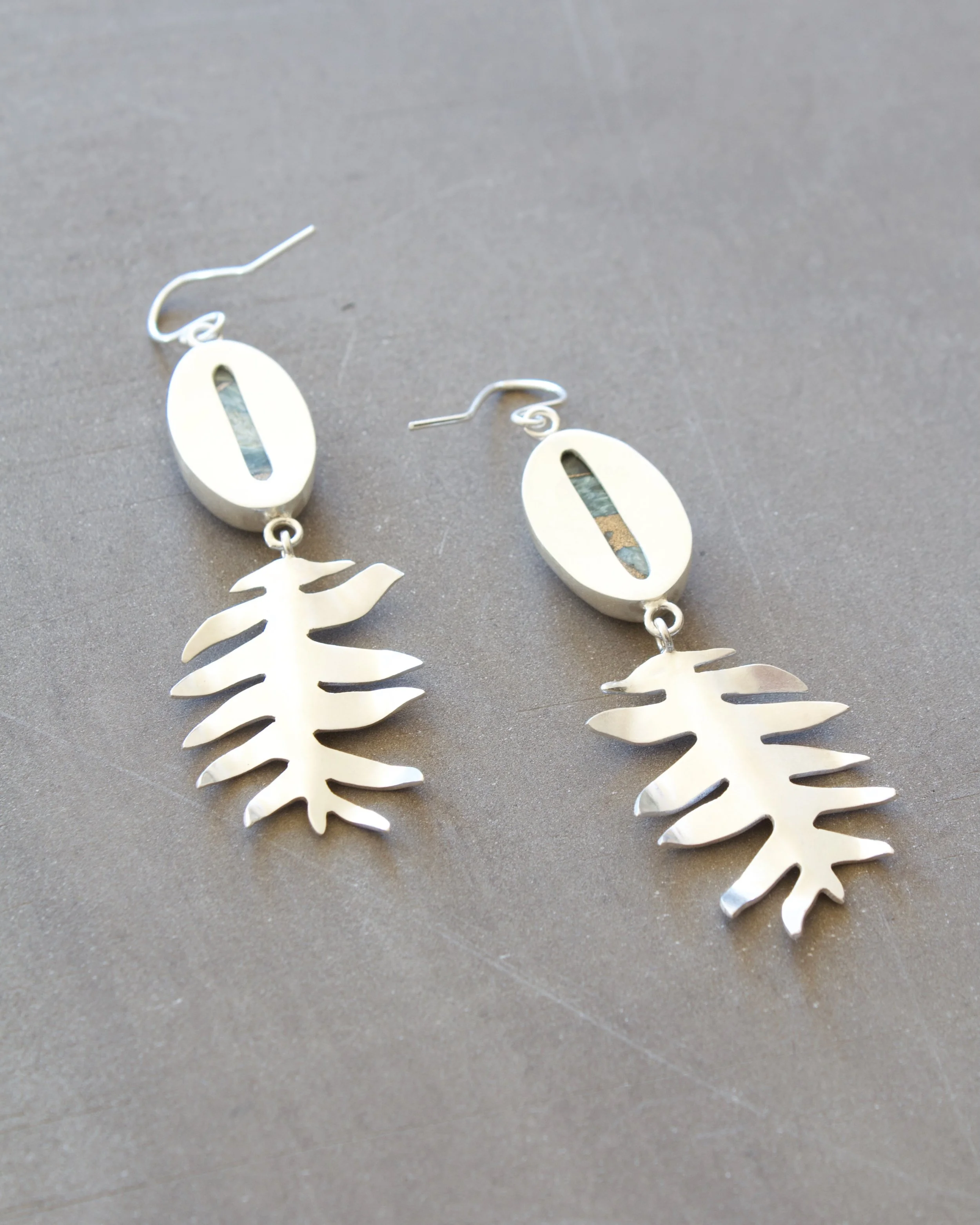 Seraphinite + Bronze + Fern Earrings - 2.jpeg