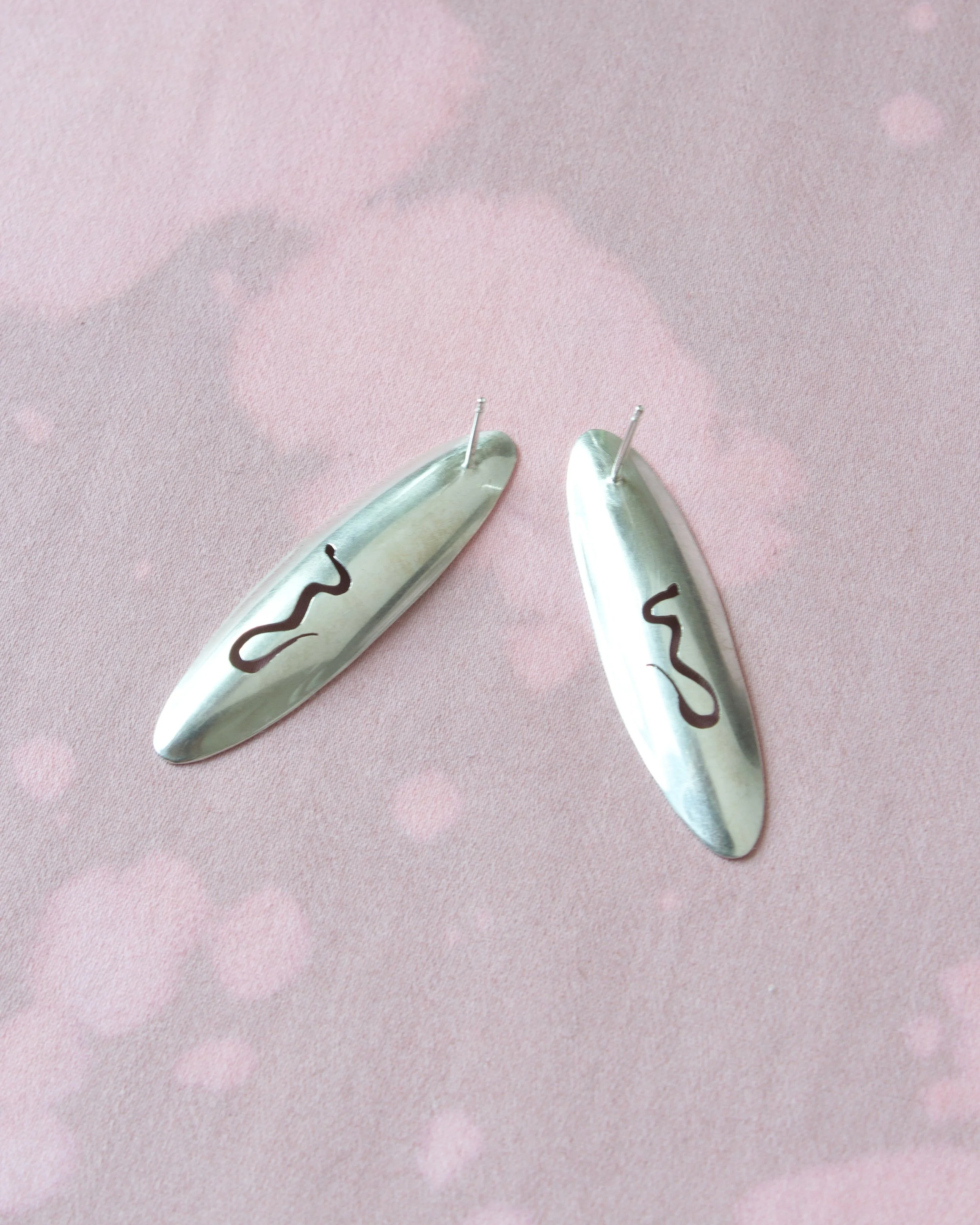 Narrow Snake Silhouette Oval Studs SS - 1 (1).jpeg