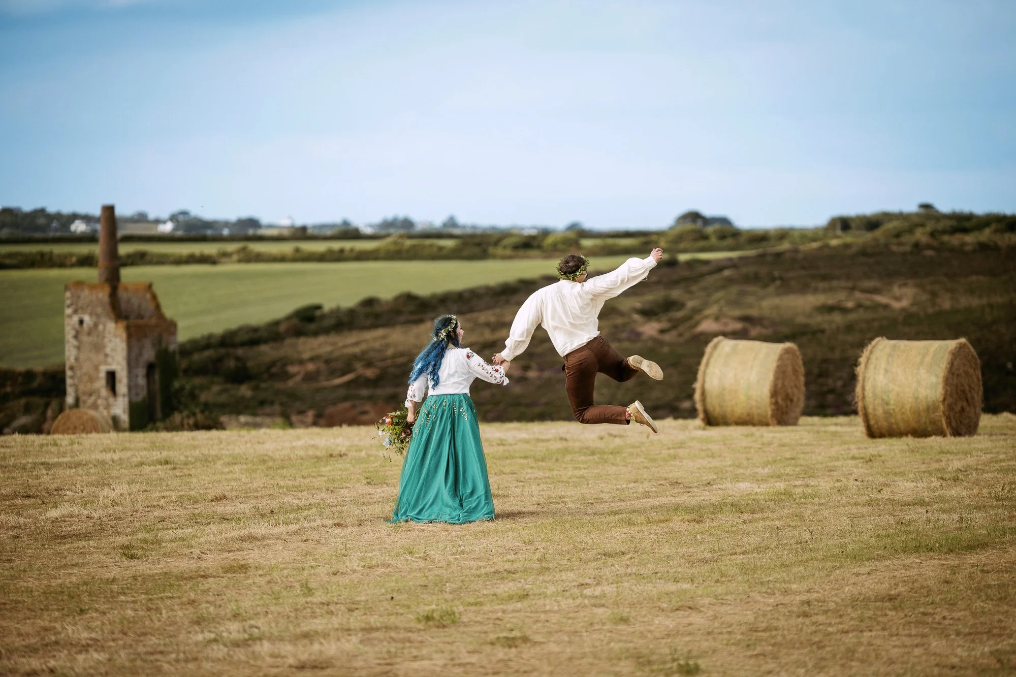 Nathalie &amp; Ben's Cornish Romanian Wedding with a Cottagecore Lord of the Rings Style &amp; Sustainable Ethos at Mount Pleasant Eco Park, Cornwall