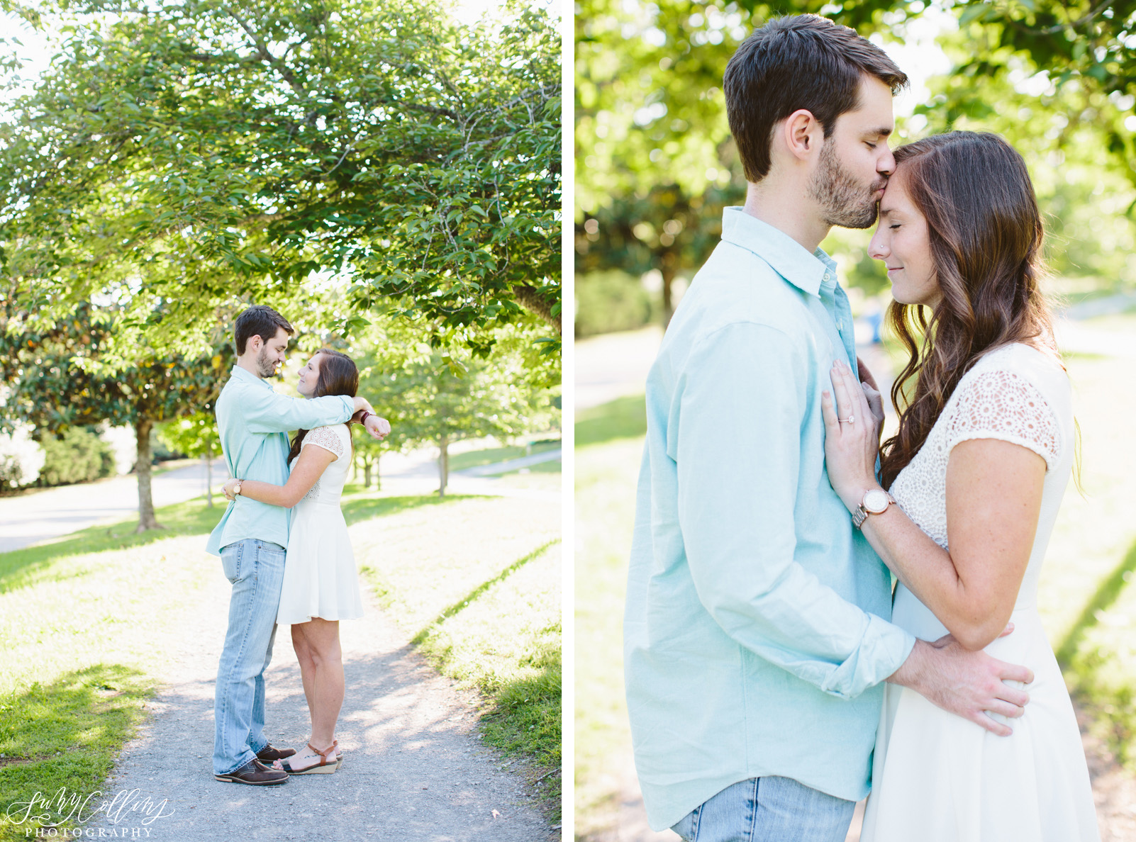 poses, couples, outdoor, Sequoyah hills, Knoxville, Tennessee, engagement, sunset, evening, love, vibrant, colorful, bright, creative, romantic, natural, light and airy, natural light, passion, inspiration, intimate