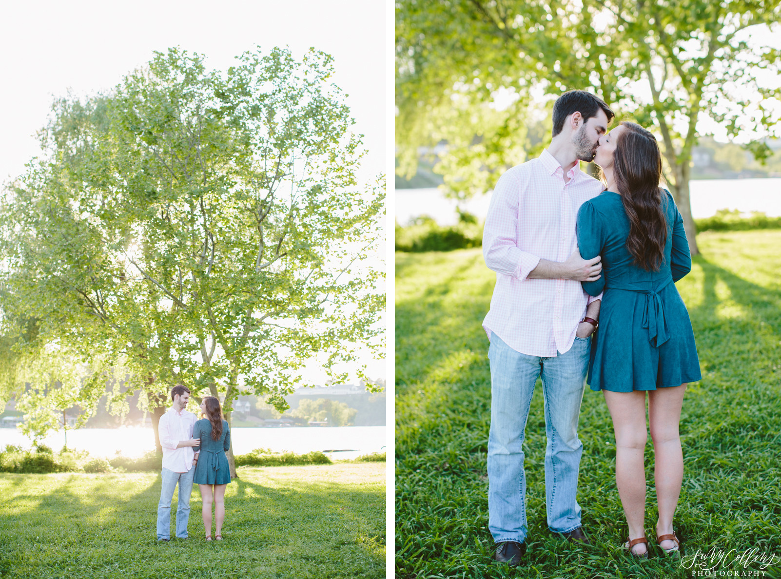 poses, couples, outdoor, Sequoyah hills, Knoxville, Tennessee, engagement, sunset, evening, love, vibrant, colorful, bright, creative, romantic, natural, light and airy, natural light, passion, inspiration, intimate, outfits