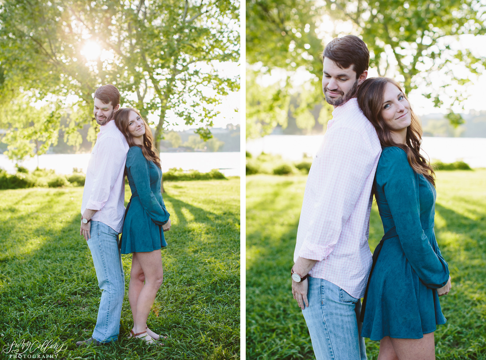 poses, couples, outdoor, Sequoyah hills, Knoxville, Tennessee, engagement, sunset, evening, love, vibrant, colorful, bright, creative, romantic, natural, light and airy, natural light, passion, inspiration, intimate, outfits