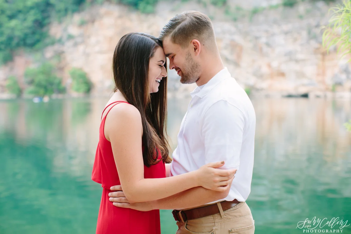 poses, couples, outdoor, meads quarry, Knoxville, Tennessee, engagement, sunset, evening, love, vibrant, colorful, bright, creative, romantic, natural, light and airy, natural light, passion, inspiration, intimate, outfits, fountain, woods, pond, park