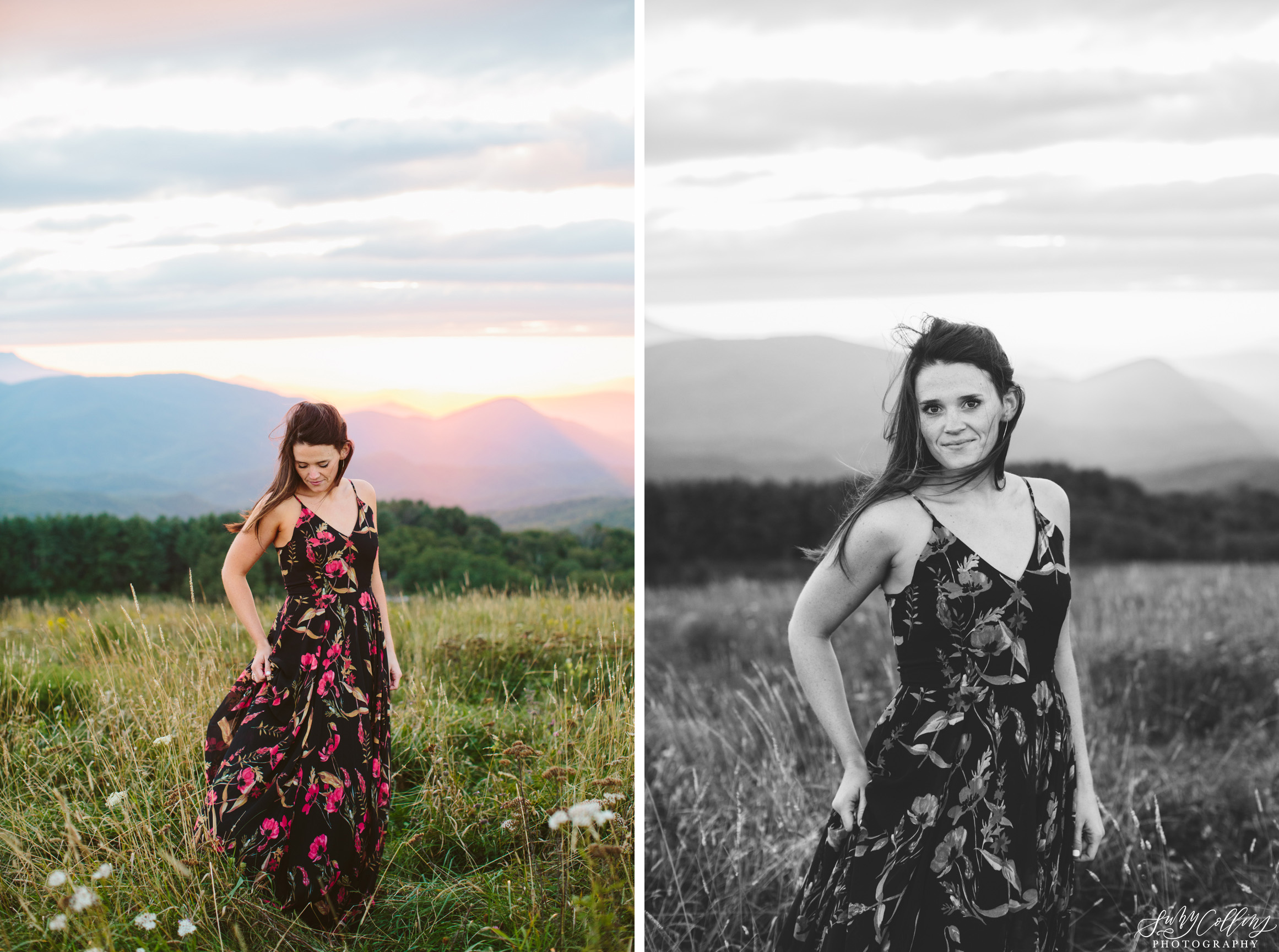 poses, couples, outdoor, max patch, Knoxville, Tennessee, engagement, sunset, evening, love, vibrant, colorful, bright, creative, romantic, natural, light and airy, natural light, passion, inspiration, intimate, outfits, fountain, woods, field, sunrise, windy, North Carolina, black and white, bride