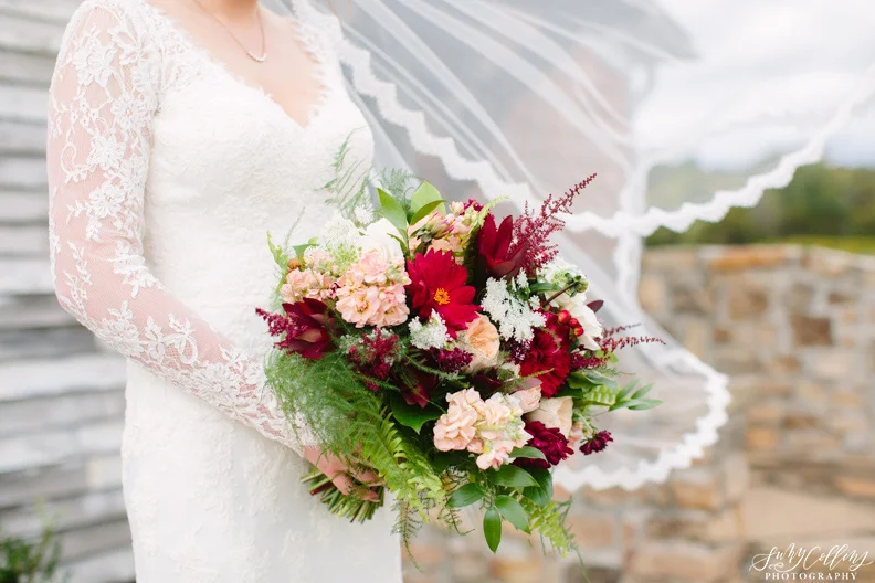 Fall Vineyard Windy Wedding