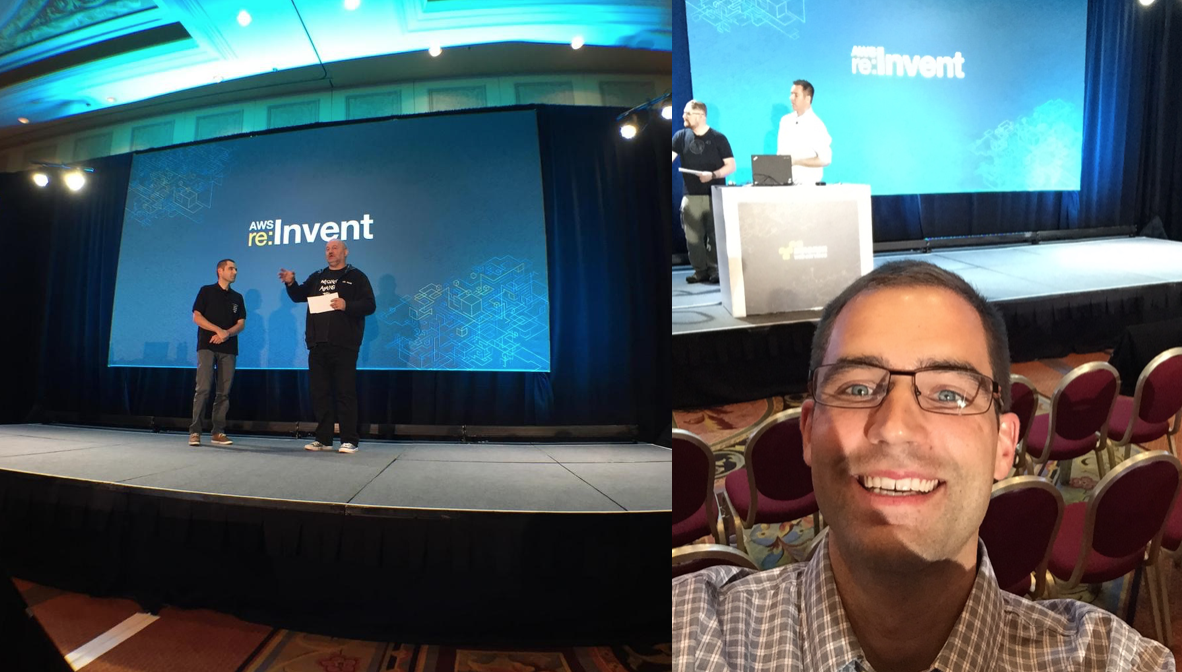 In Vegas! with Amazon CTO on Skype and Bastien in rehearsal