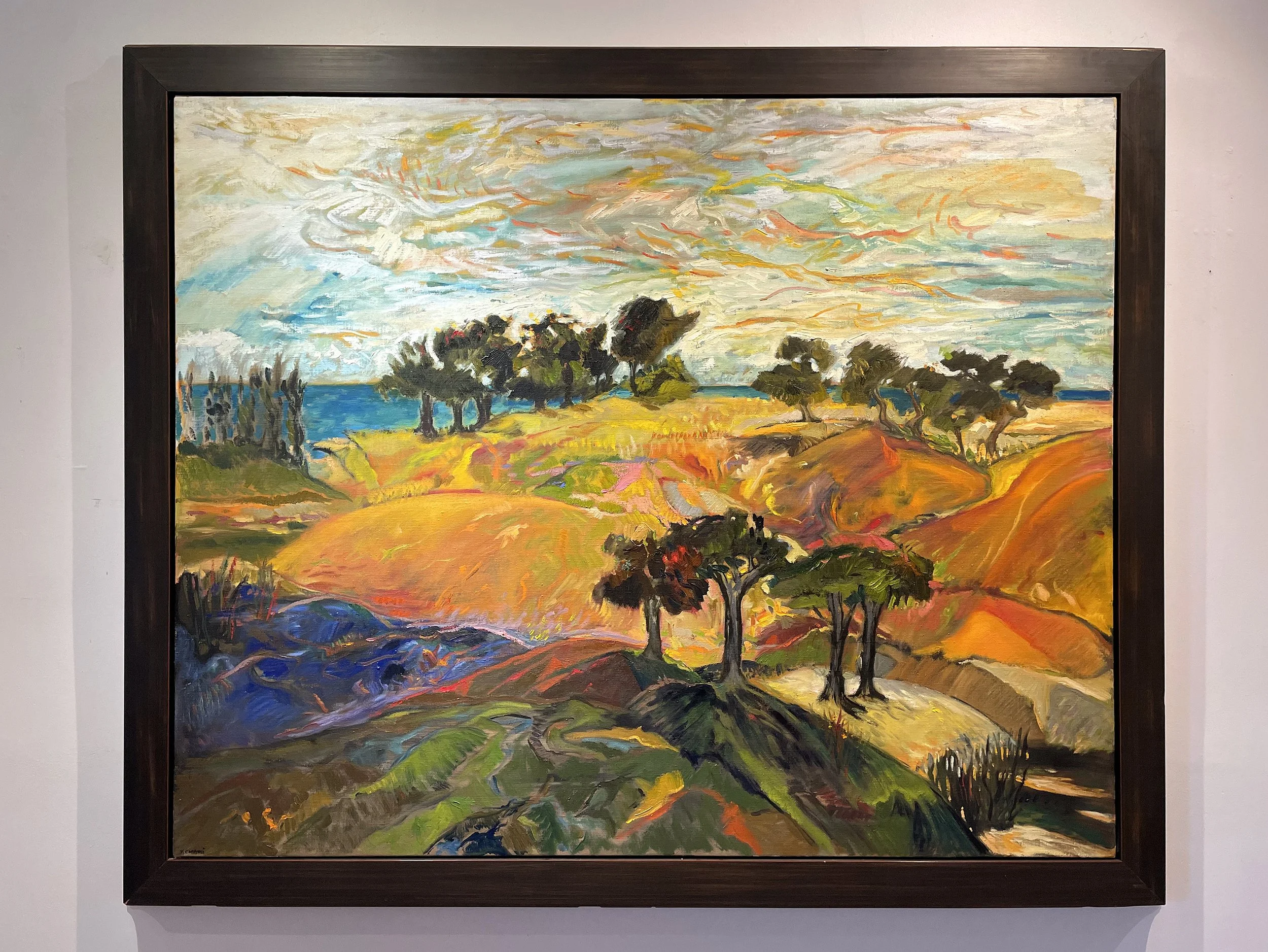 Chaki -blue line  48 x 60 in. - Oil on canvas.jpg