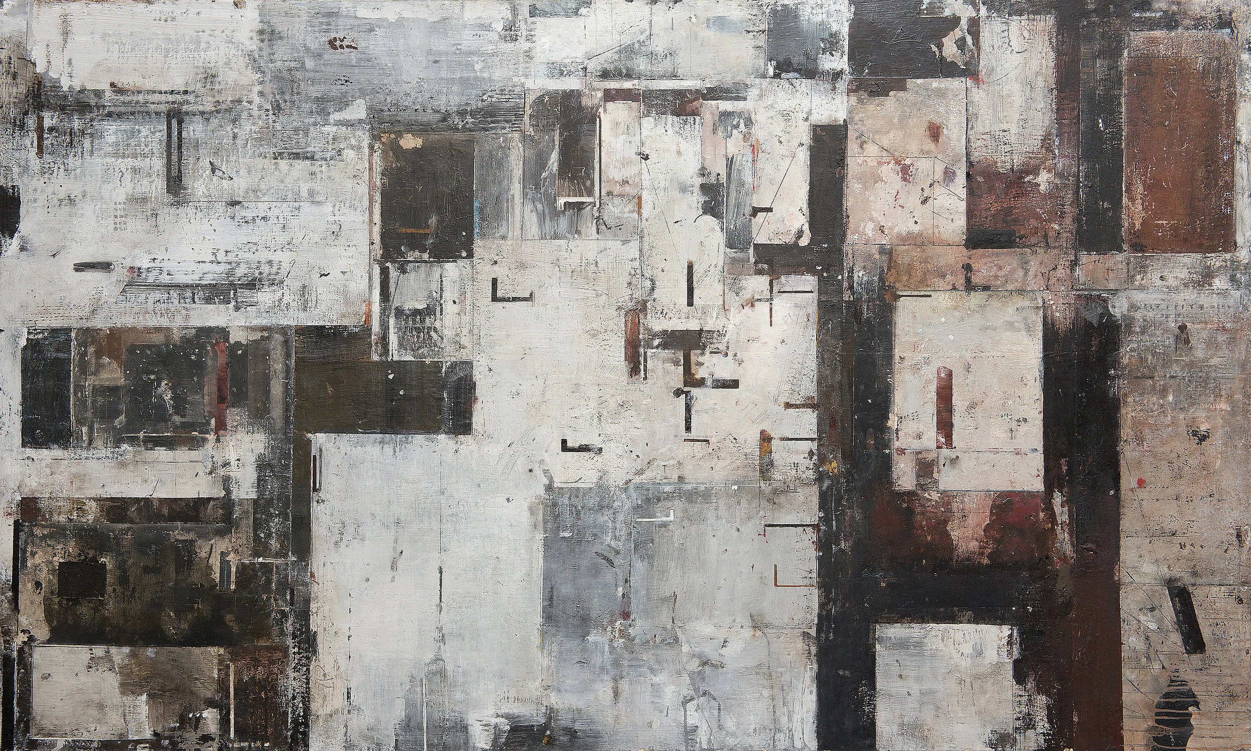 Rapunzel Grid-Locked - 2014 - 48 x 80 in - Oil and wax on board.jpg