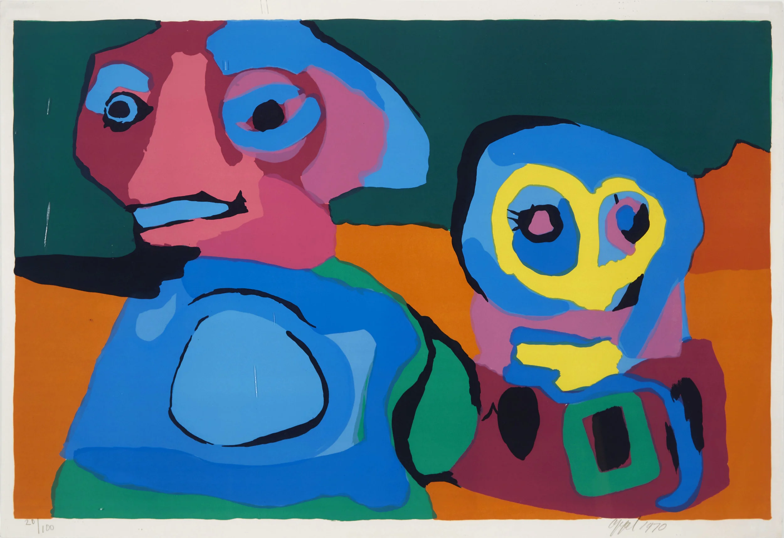 Karel Appel - Looking in to the Infinite - 1970 - 28 x 41 in. - Color lithograph, ed 20 of 100.jpg