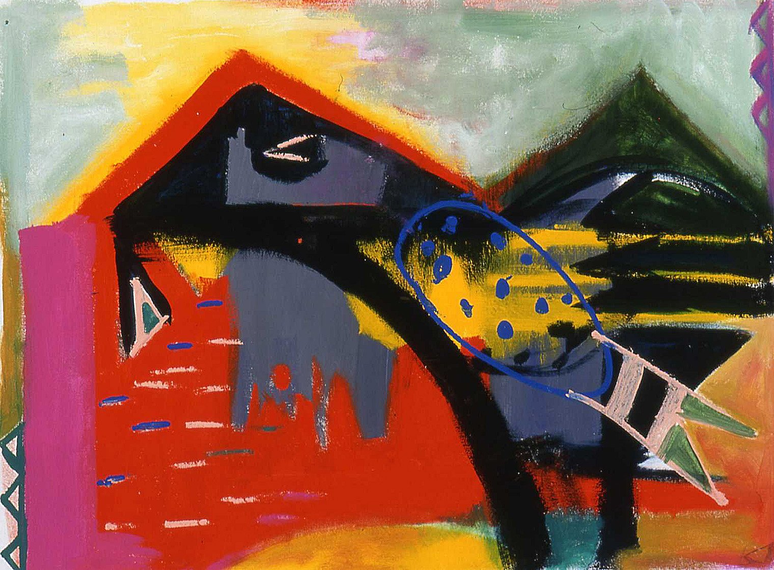 Métamorphose en cabane, 2000, 44 x 33 in., Acrylic on canvas