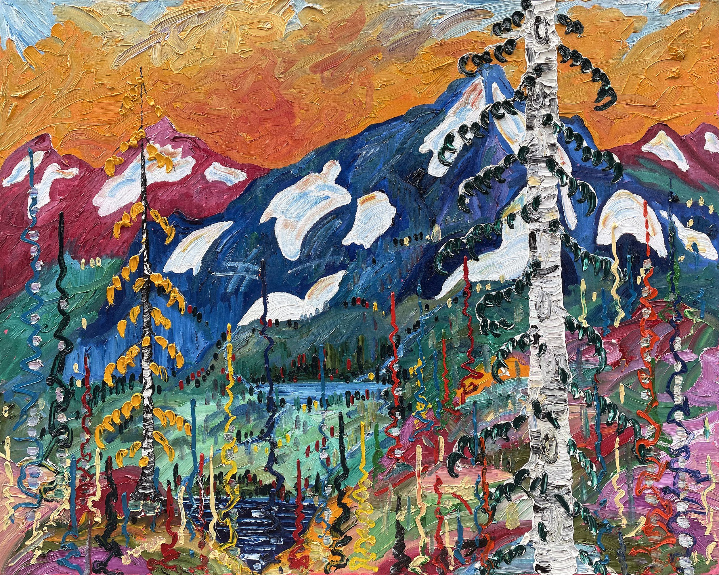 Two Lakes the Rockies, 2006, 40.25 x 50.25 in, oil on canvas (On hold)