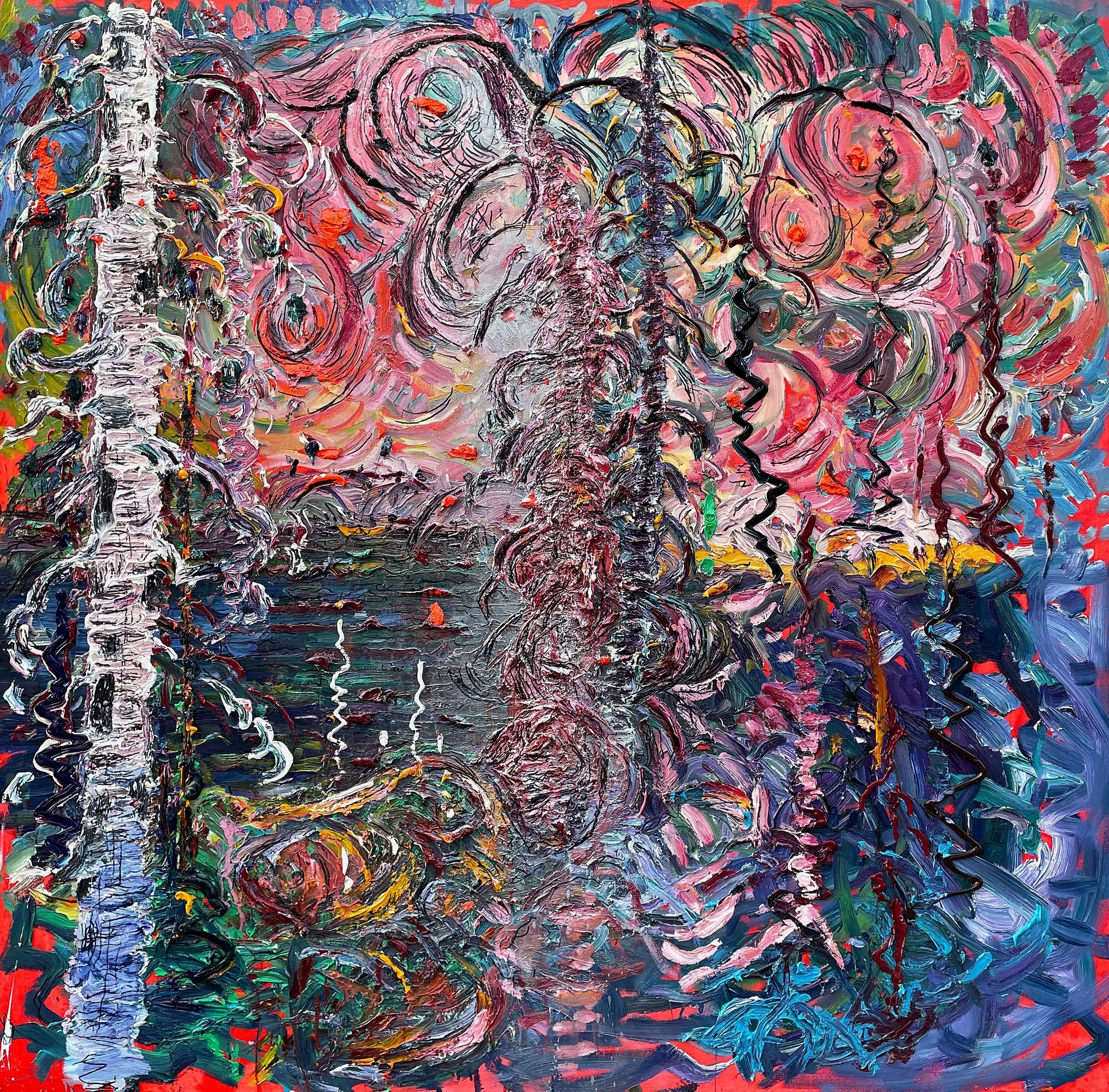 Laurentians II, 2022, 60 x 60 in.,  Oil on canvas (Sold)