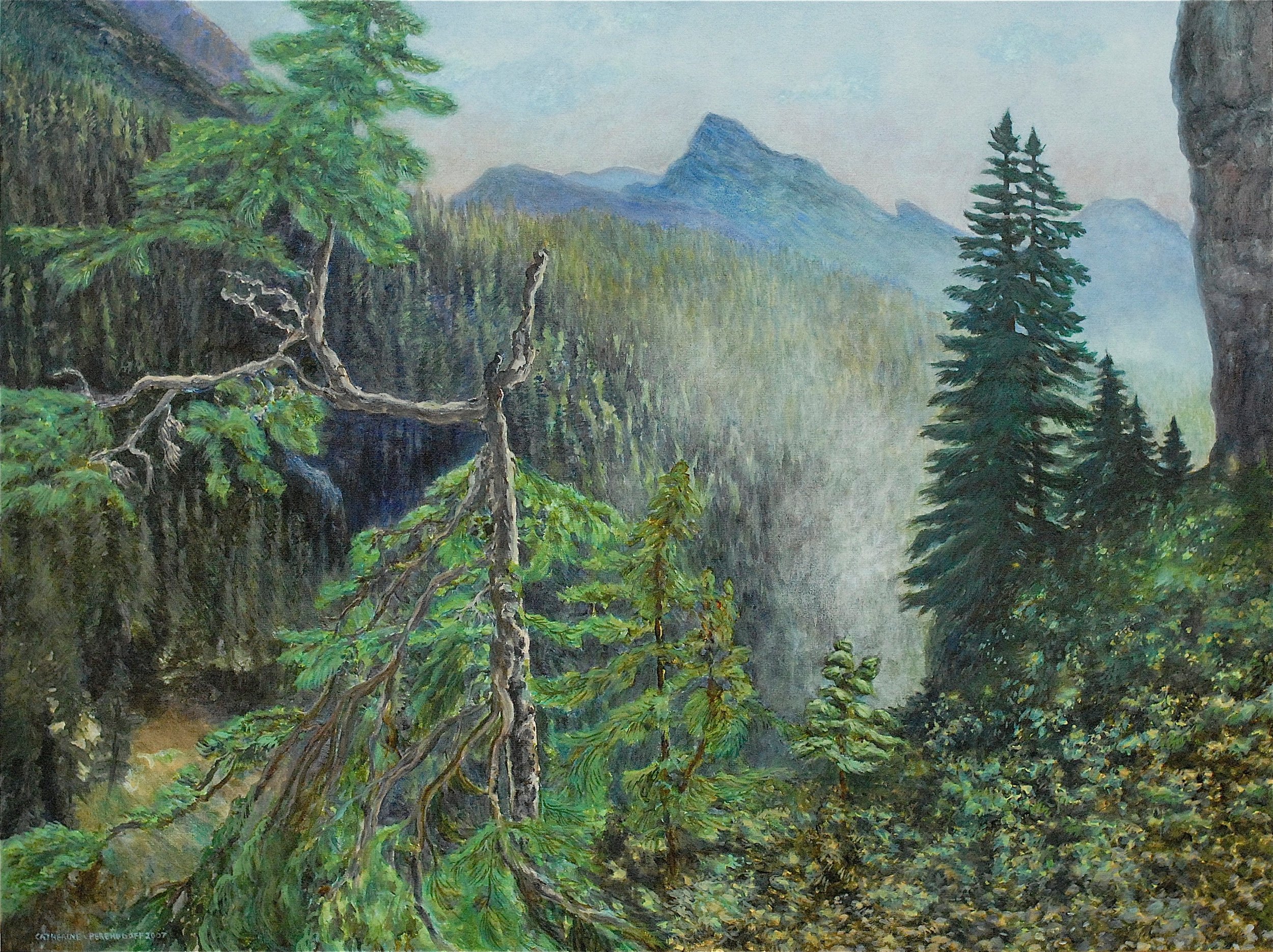 Looking Out from the Edge of a Cliff, 2007, 30 x 40 in., acrylic on canvas, $5,400