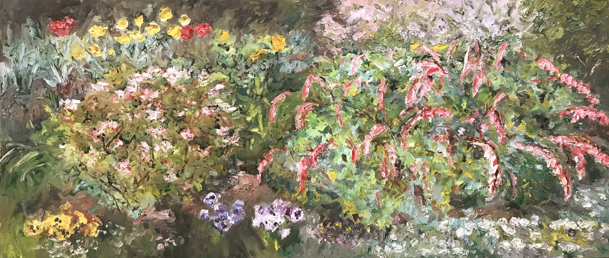 East Garden (OC-71-90), 1990, 30 x 70 in., oil on canvas 