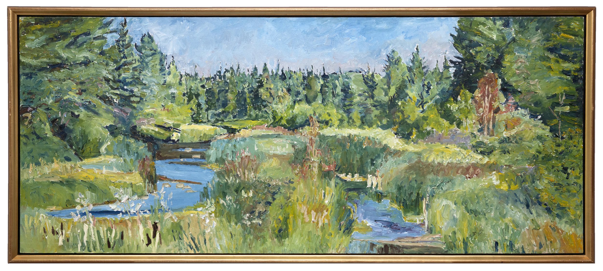 Waskesui in July (OC-16-89) , 1989, 30 x 70 in., oil on canvas 
