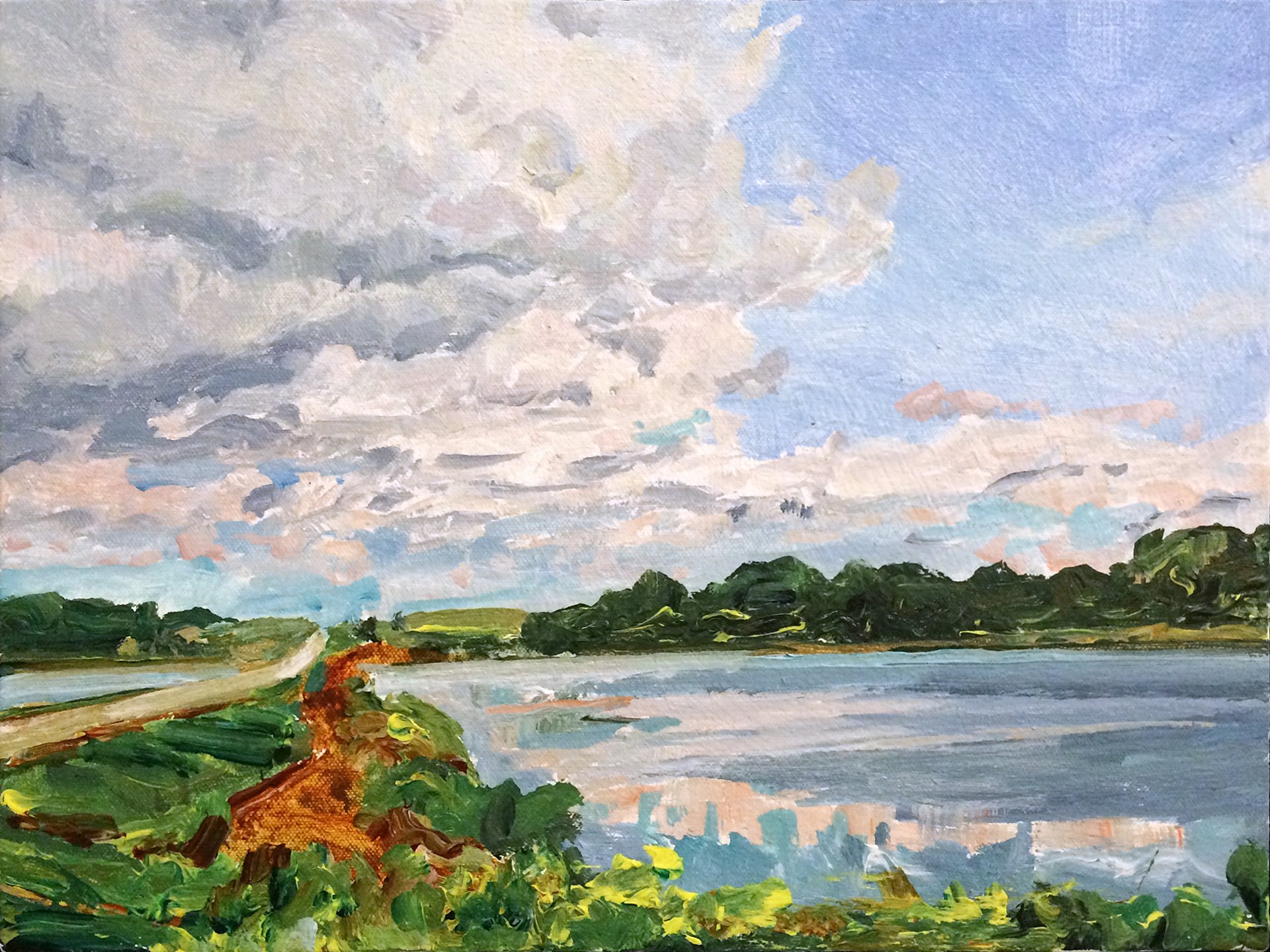 A Road Through the Slough, 1994, 9 x 12 in., acrylic on canvas 