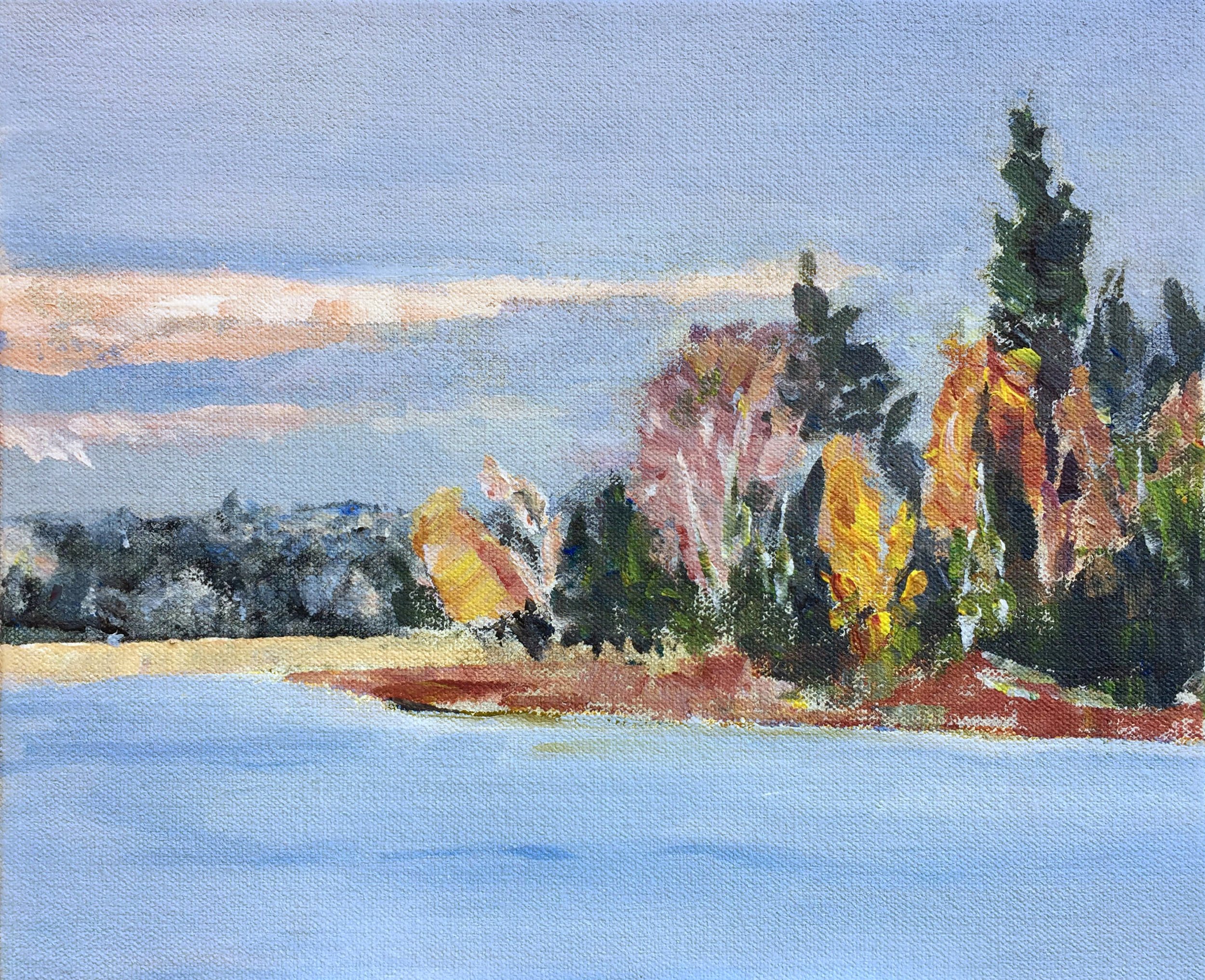 The Lakes Edge, 2012, 9 x 12 in., acrylic on canvas 