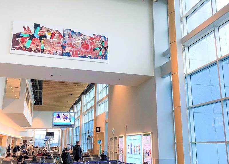 Jim Sloan's colourful "Kidd Phoenix" installed at the Halifax Airport 