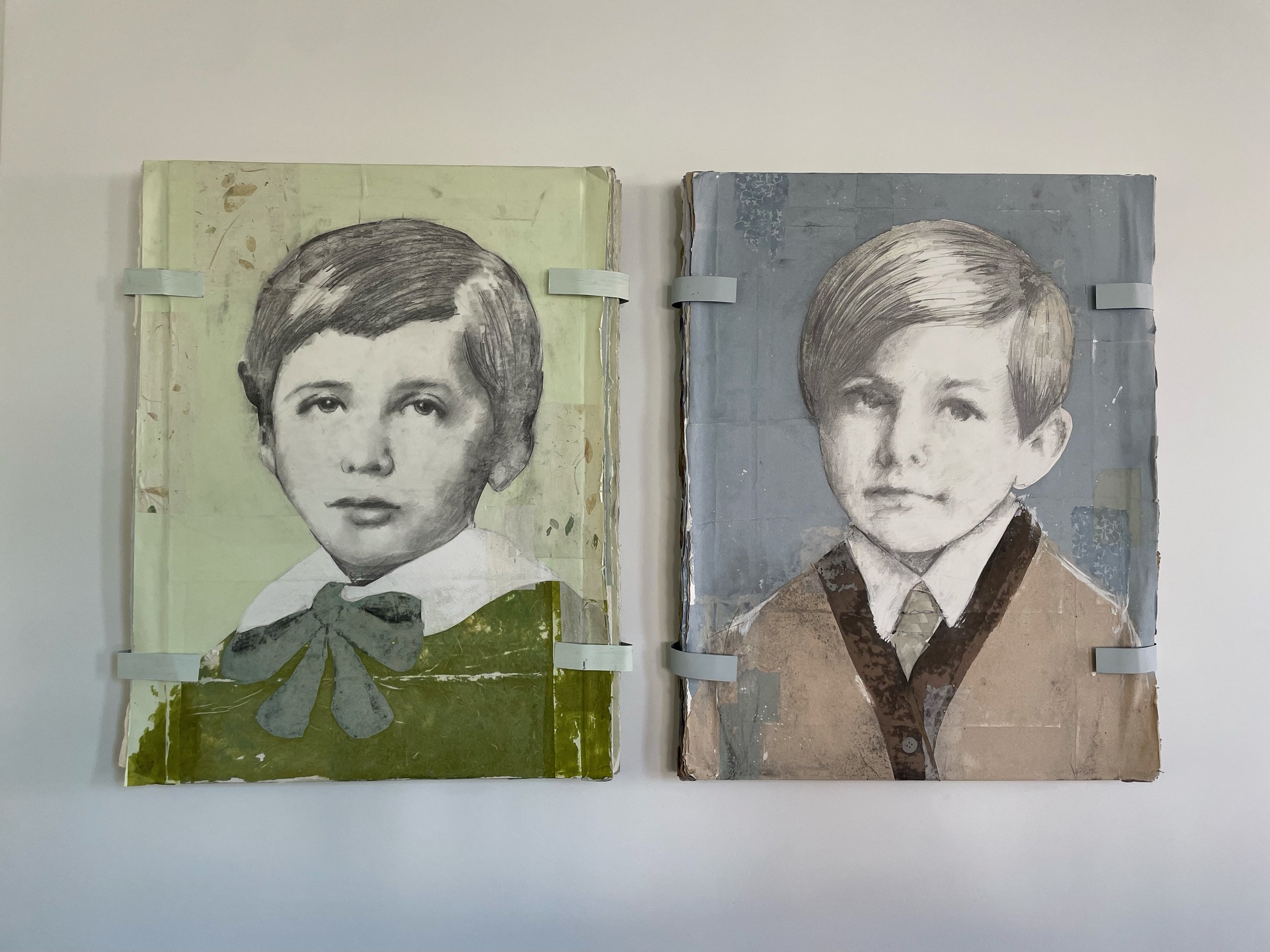 Two portraits by Louis Boudreault featured in a private collection in Washington, DC 