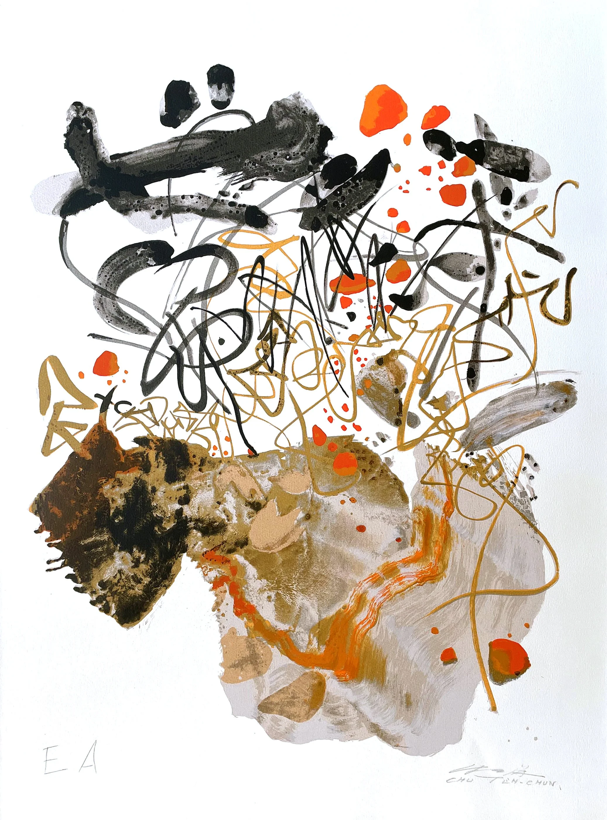 Chu Teh-Chun,  Untitled II, 1990, 29.5 x 22, silkscreen in colour on paper - 7.5k.jpeg