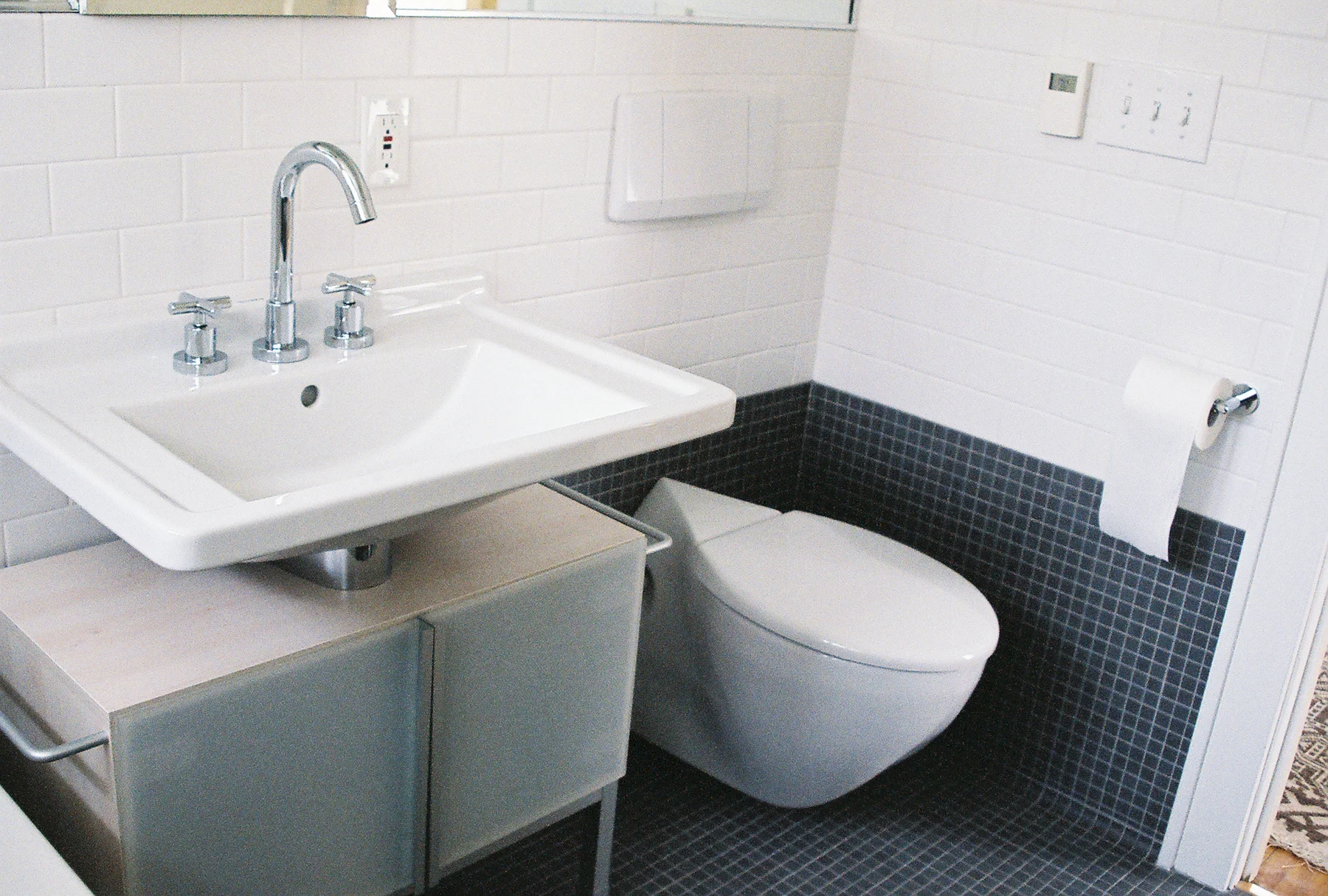 Close-Up of Vanity and Toilet