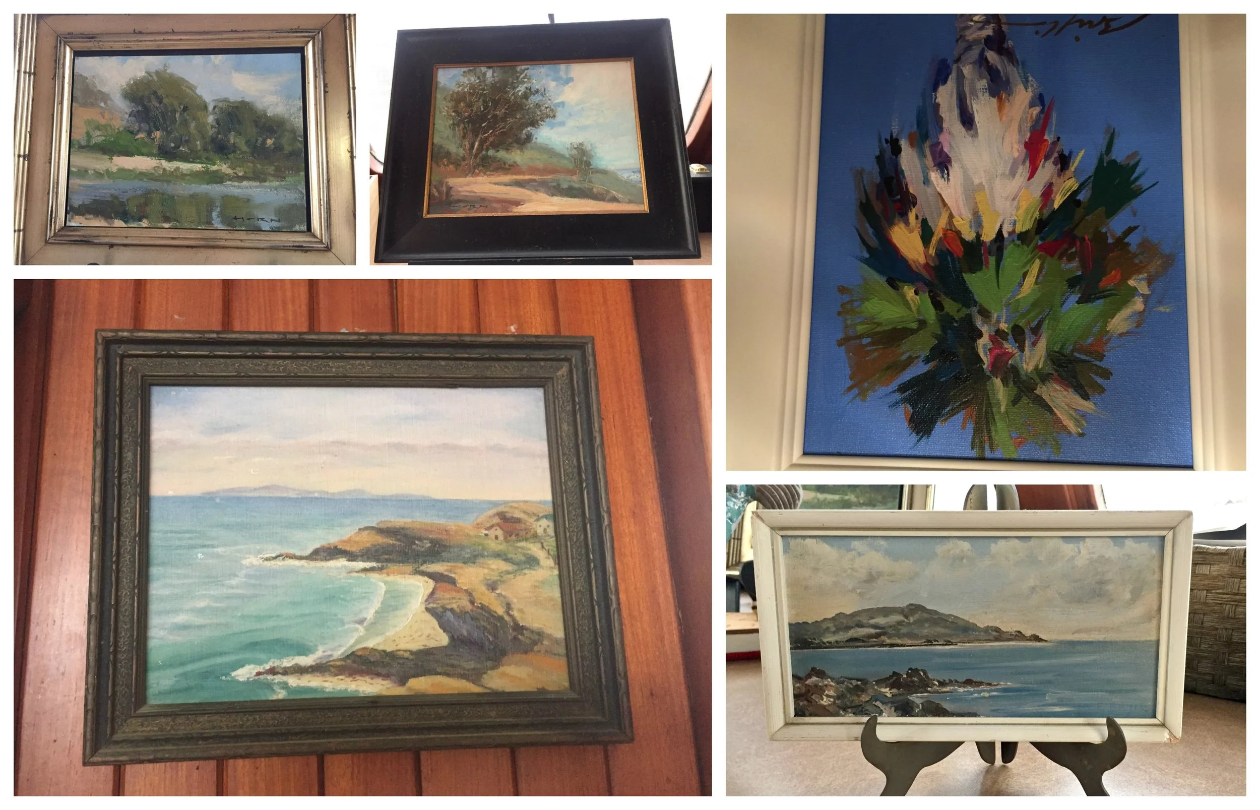 The painting in the upper left corner was painted near The Powers' home by Jeff Horn in 2012. 