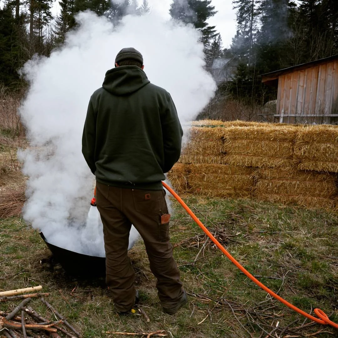  Making biochar. 