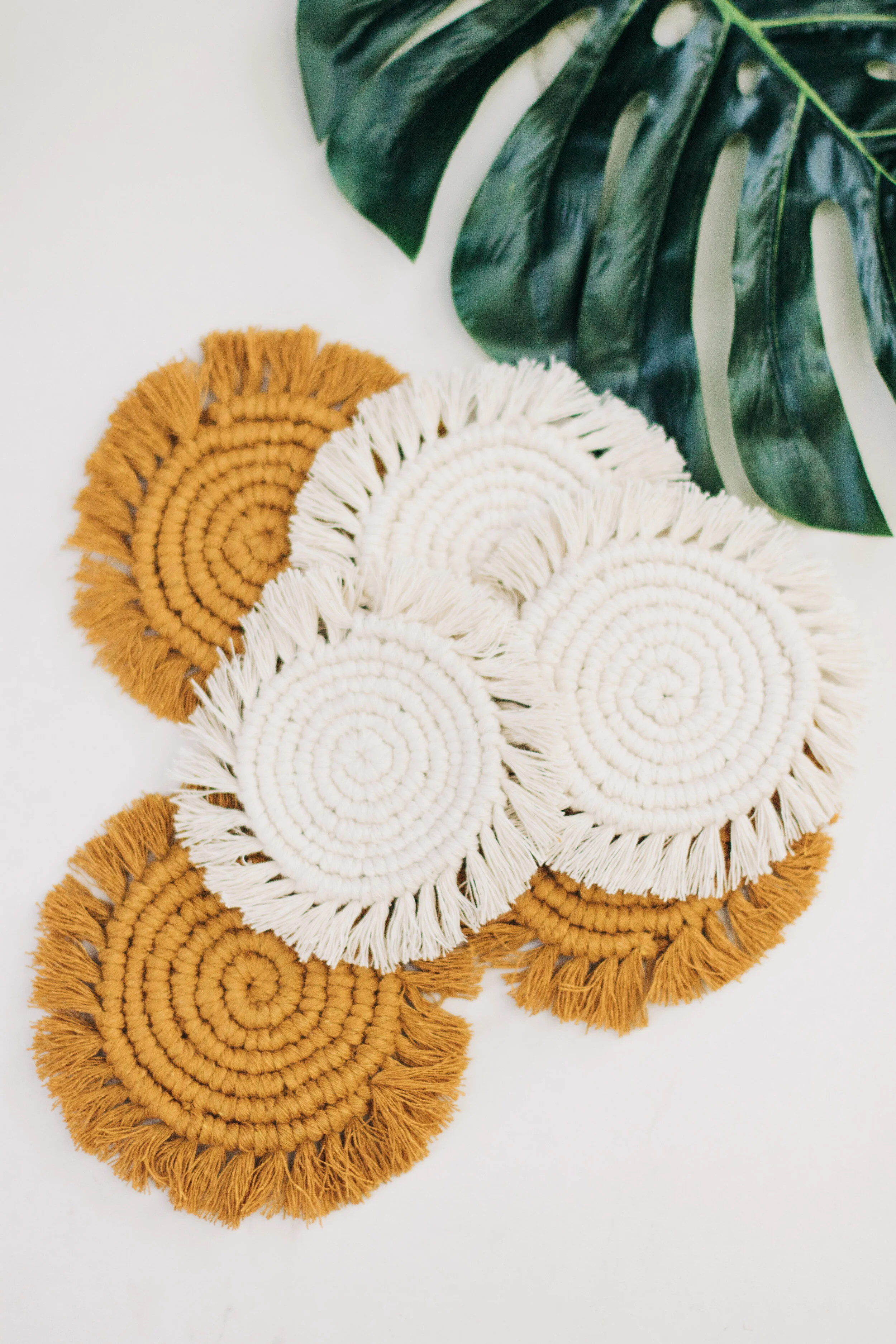 Macrame Coasters: Natural