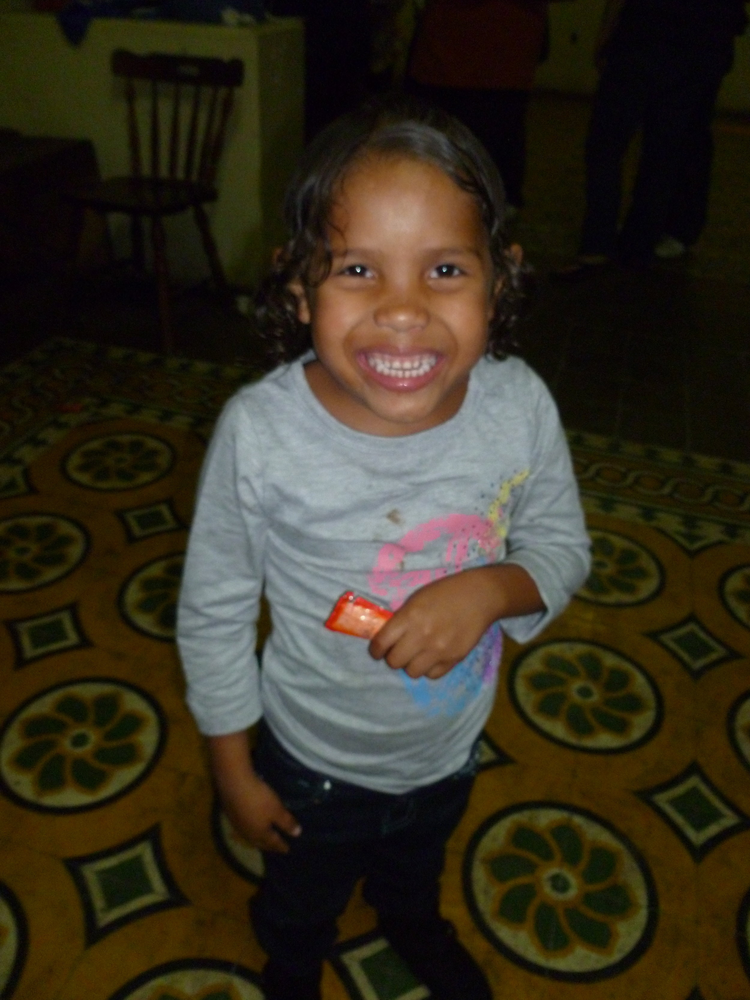 Dayana wearing her new Christmas clothes
