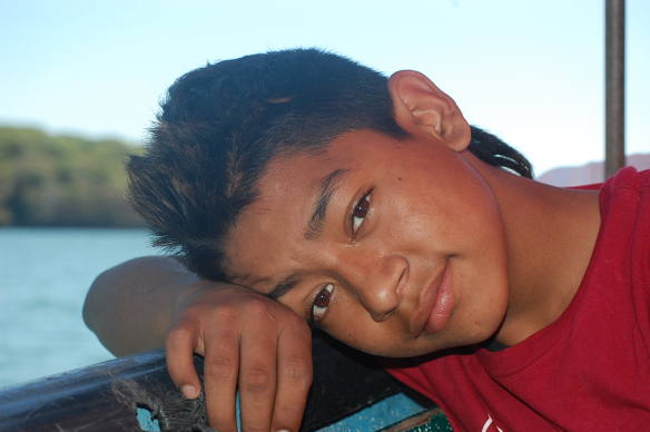 Antonio on the boat on the way to Amapala last year