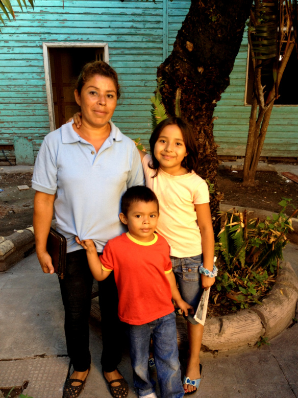 Marta pictured with her children Angi and Tobaski
