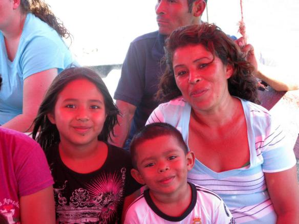 Martha with her children Hengi and Tobasqui at last year’s Beach Christmas