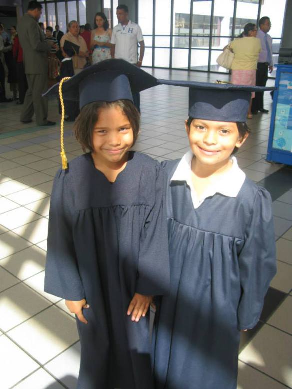 Axel (right) with Dayana following Kindergarten graduation