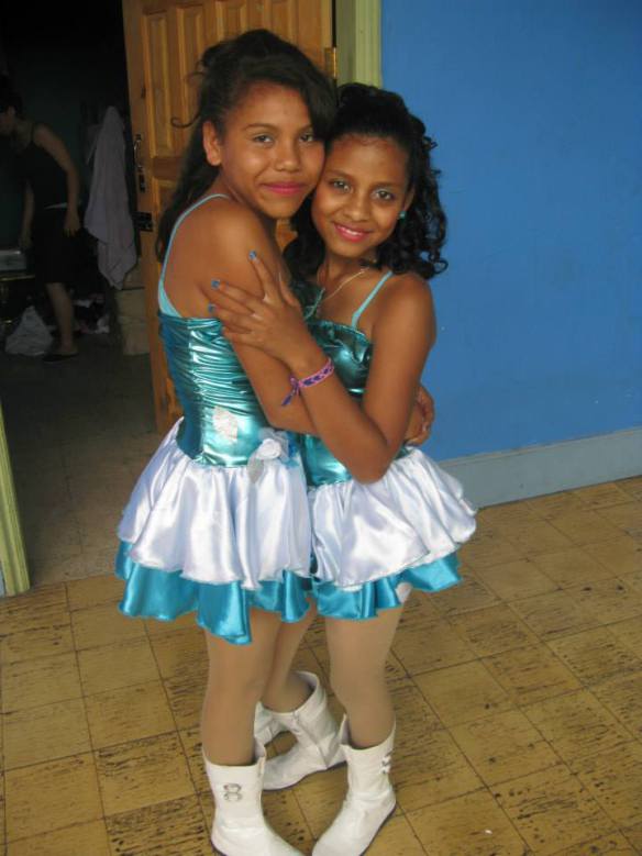 Nayeli (right) with Pamela following their school’s Independence Day parade