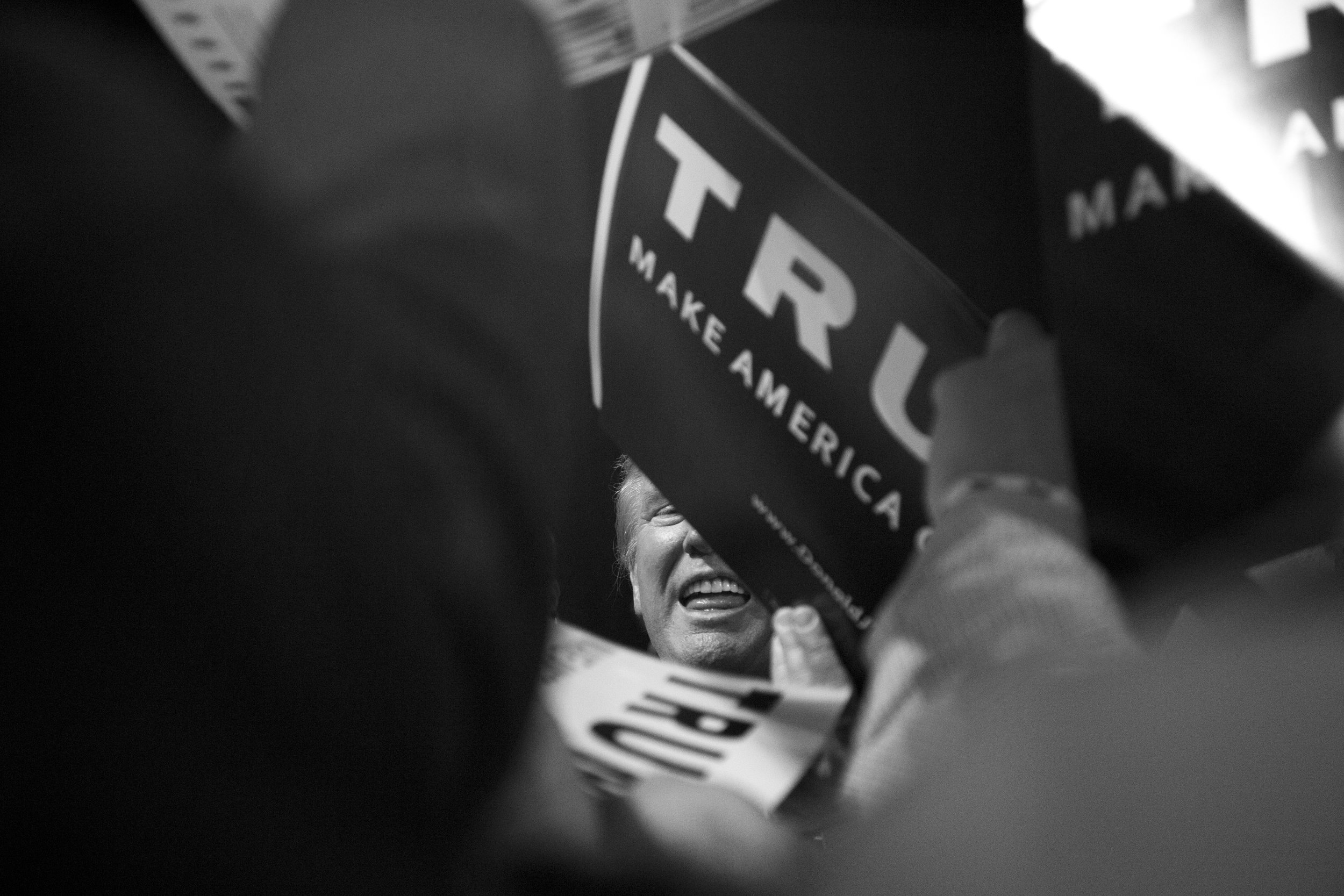  Republican presidential nominee Donald Trump shakes hands with supporters after he spoke on June 18, 2016 in Phoenix, Arizona. 