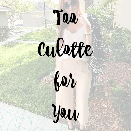 Never to Culotte for School - October 18, 2016