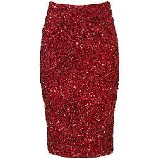 Parker NY Red Sequin Pencil Skirt