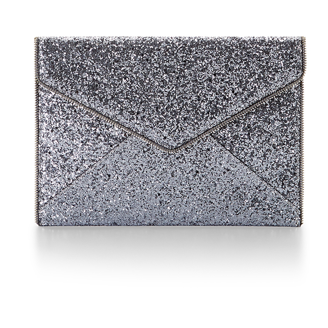 Silver Leo Clutch by Rebecca Minkoff